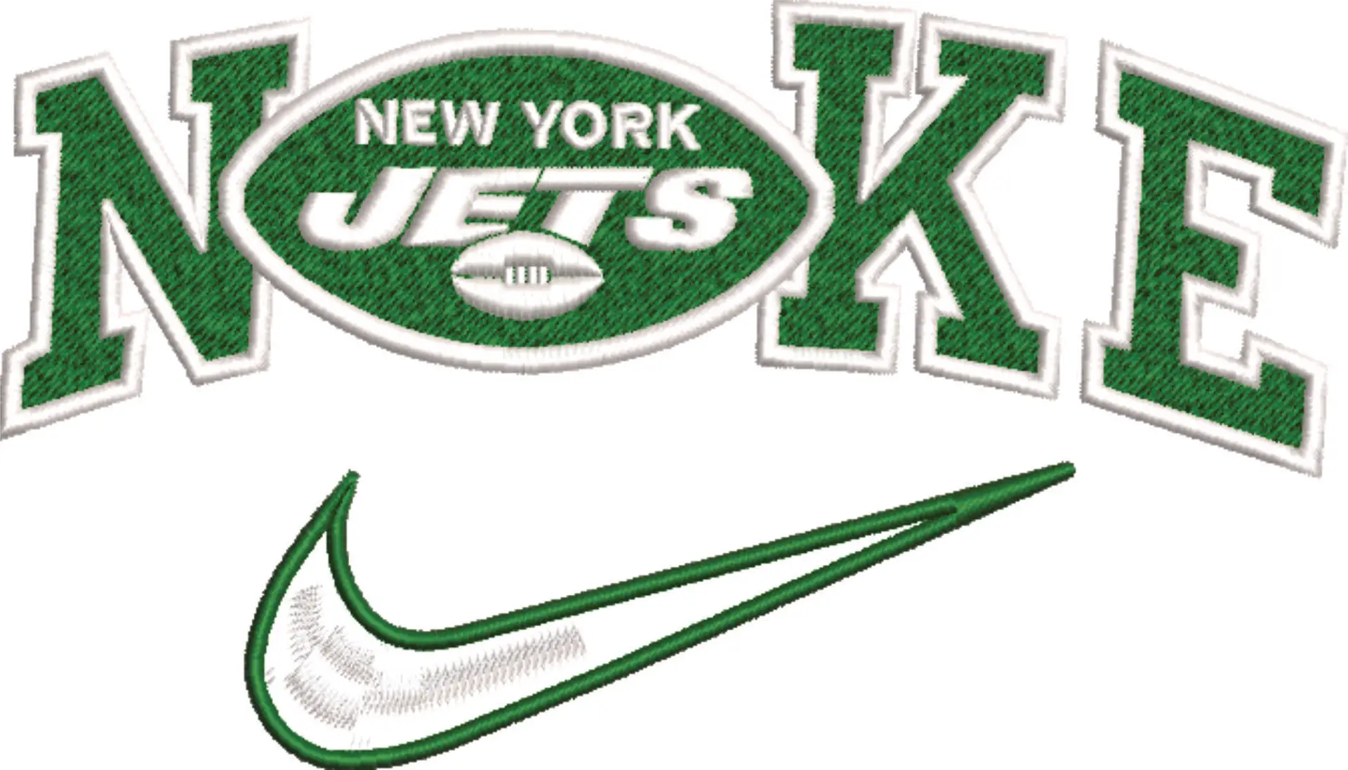 Nike Swoosh New York Jets  - NFL embroidery design file - instant download — view 4