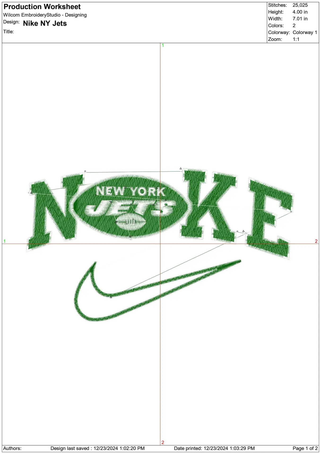 Nike Swoosh New York Jets  - NFL embroidery design file - instant download — view 2