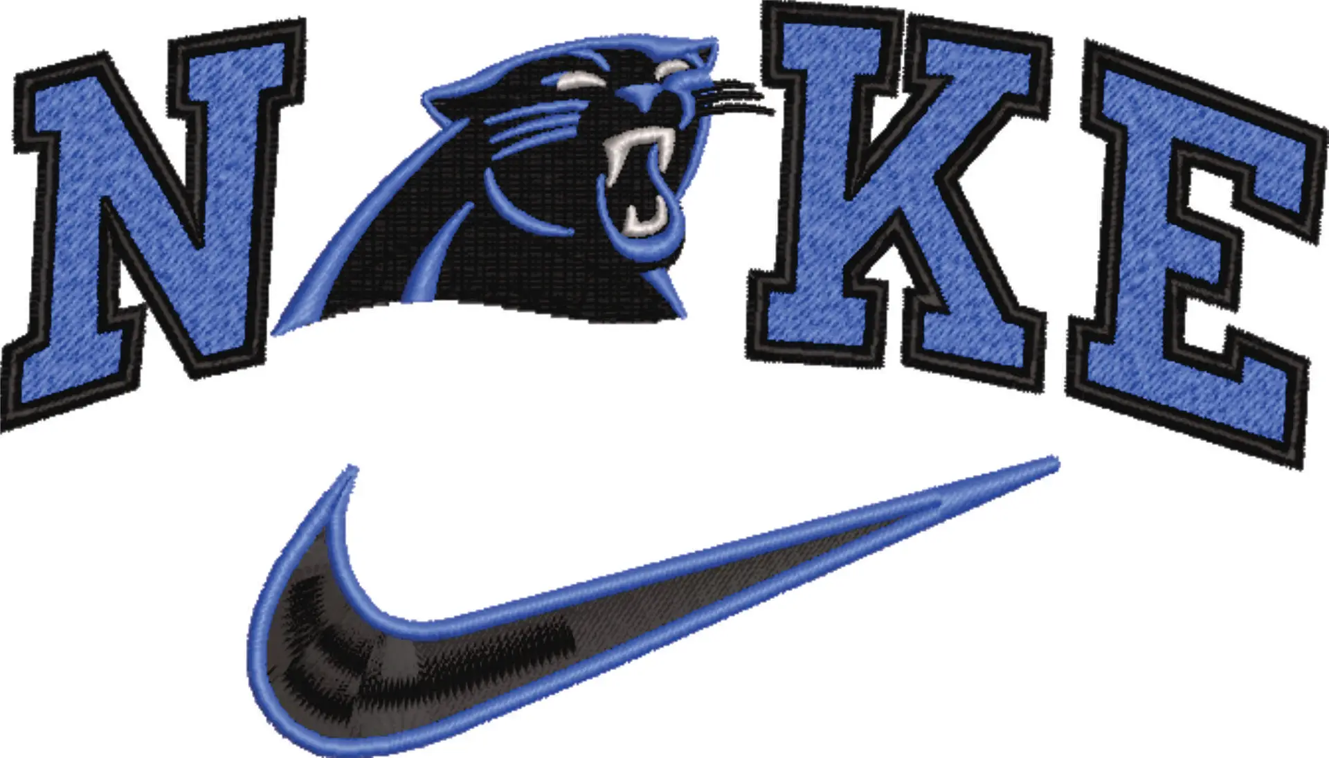Nike Swoosh Carolina Panthers  - NFL embroidery design file - instant download — view 4
