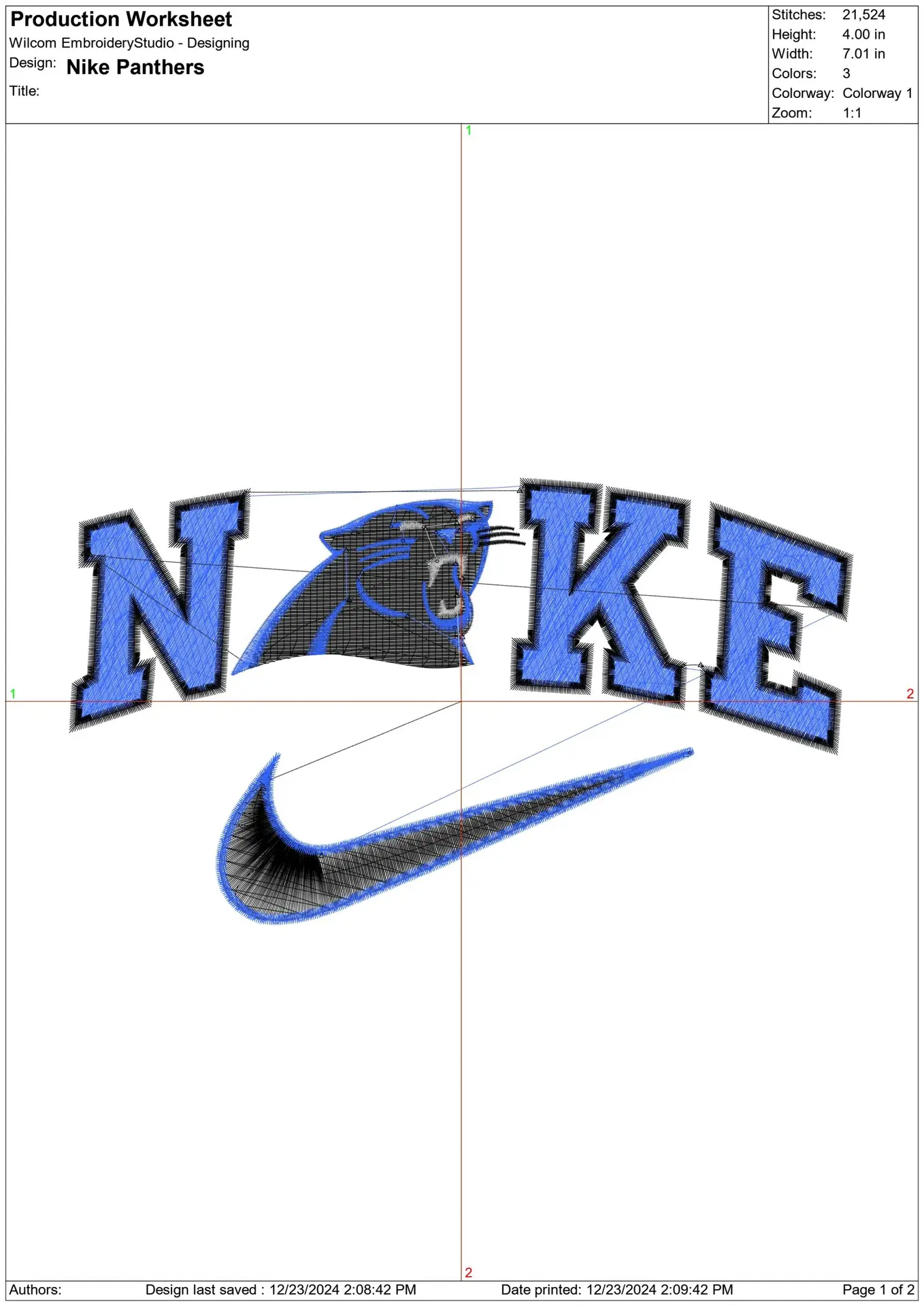 Nike Swoosh Carolina Panthers  - NFL embroidery design file - instant download — view 2