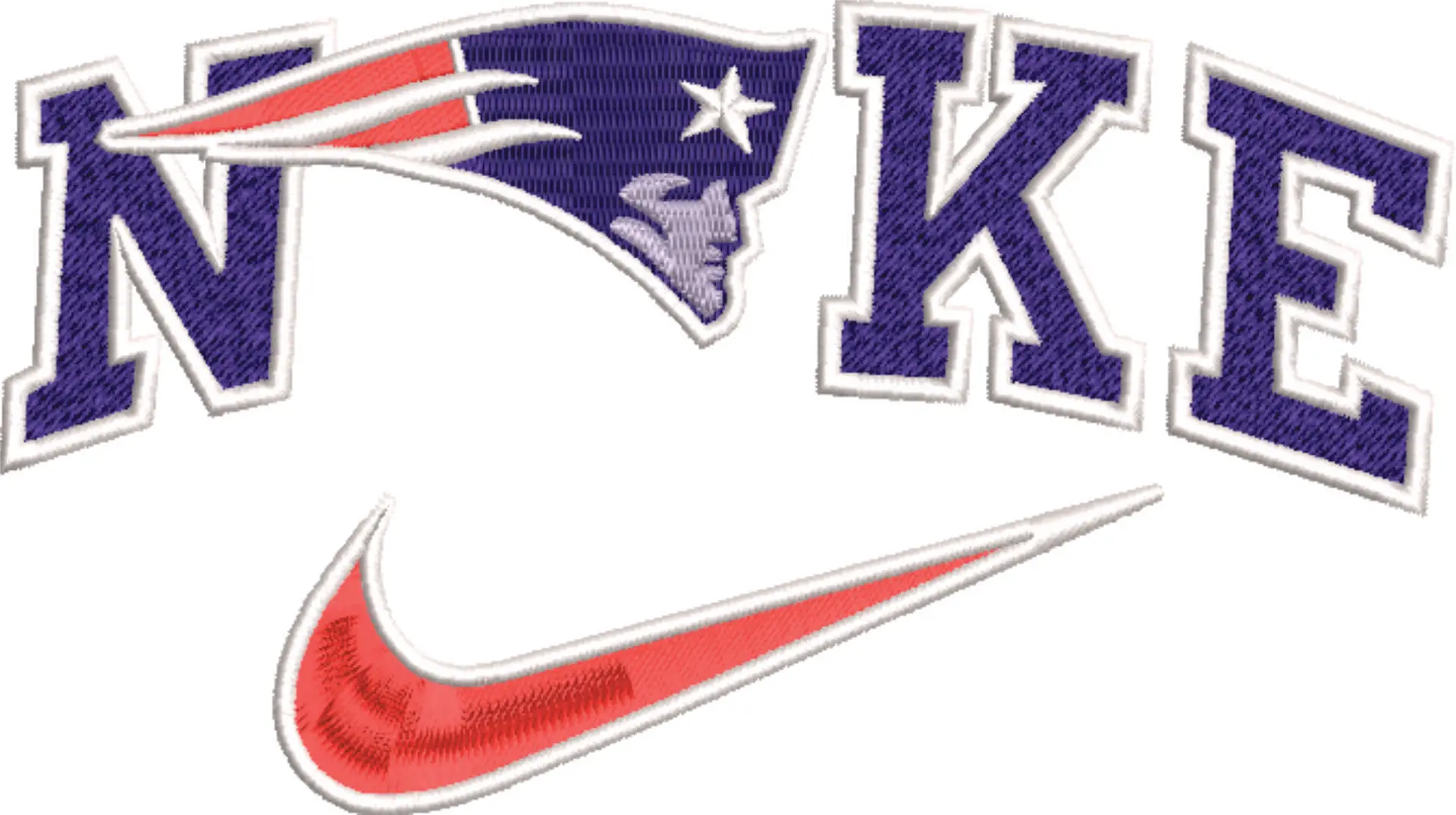 Nike Swoosh New England Patriots  - NFL embroidery design file - instant download — view 4