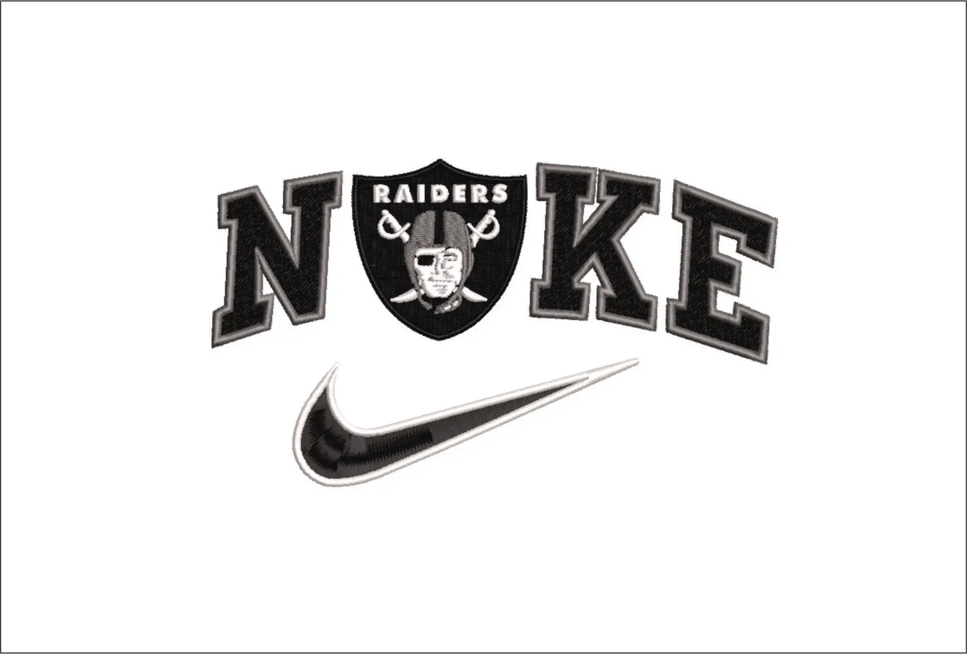 Nike Swoosh Las Vegas Raiders  - NFL embroidery design file - instant download