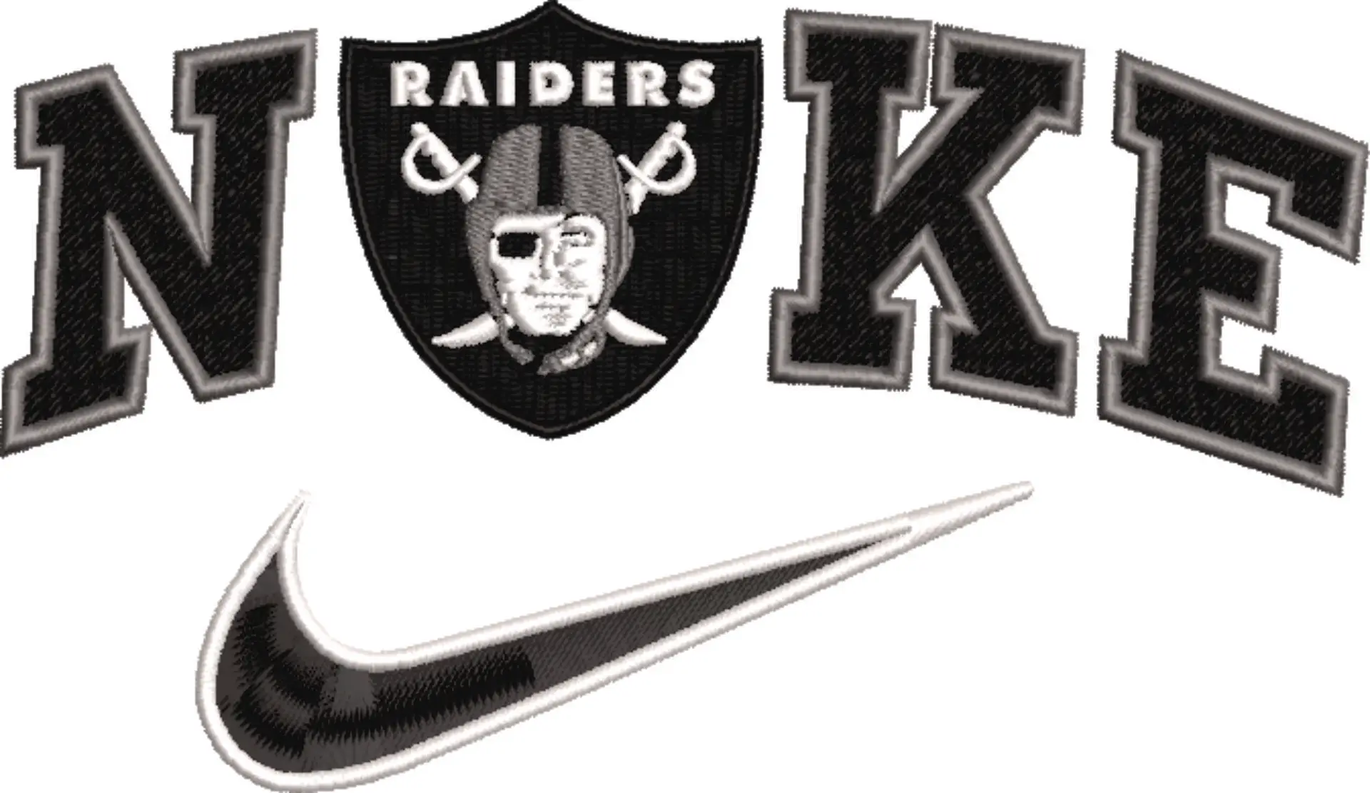 Nike Swoosh Las Vegas Raiders  - NFL embroidery design file - instant download — view 4