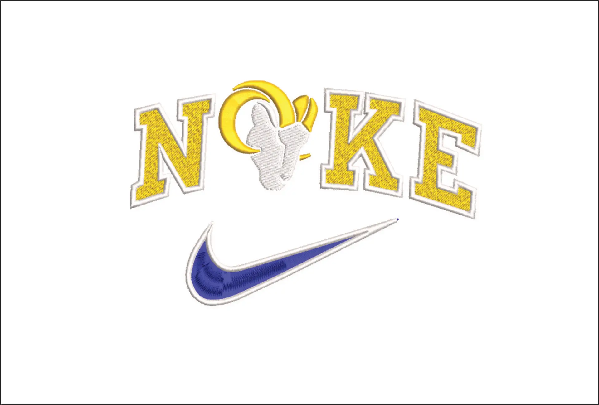 Nike Swoosh L.A Rams  - NFL embroidery design file - instant download