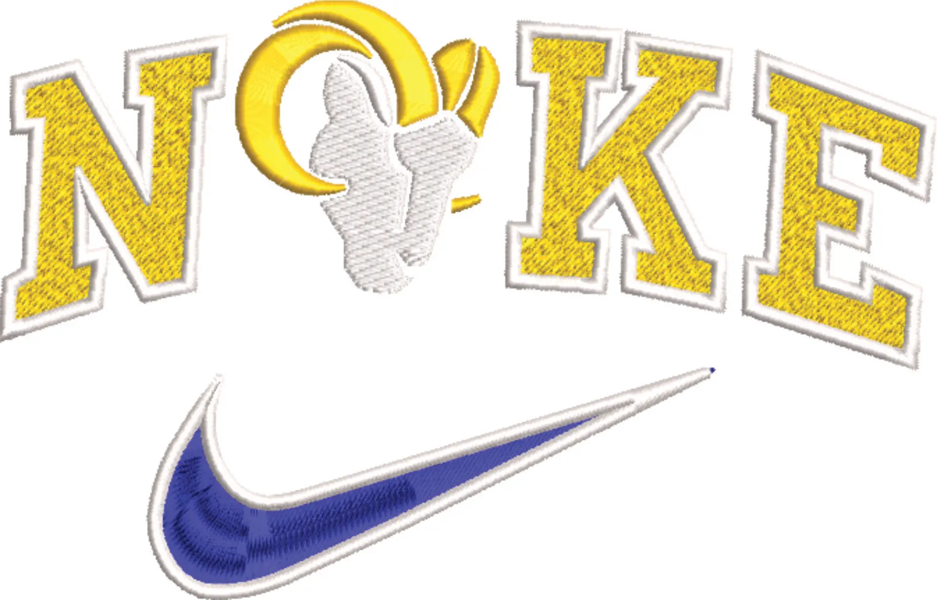 Nike Swoosh L.A Rams  - NFL embroidery design file - instant download — view 4