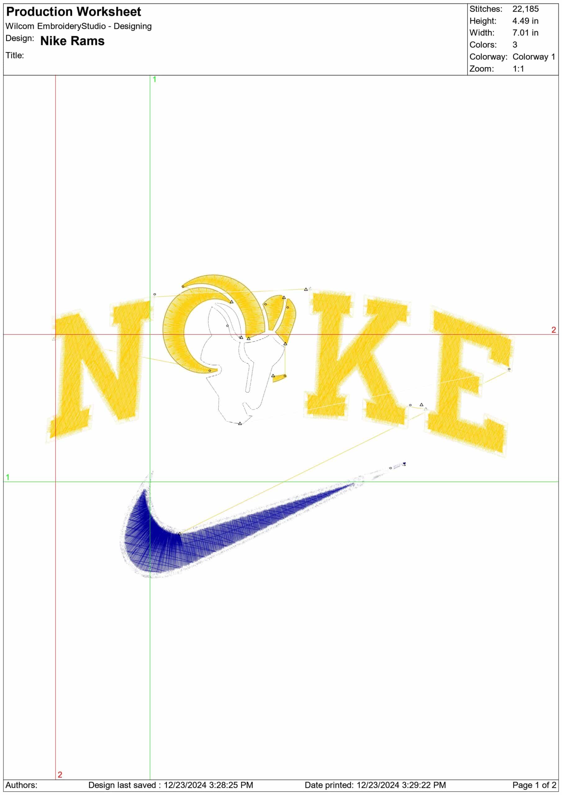 Nike Swoosh L.A Rams  - NFL embroidery design file - instant download — view 2