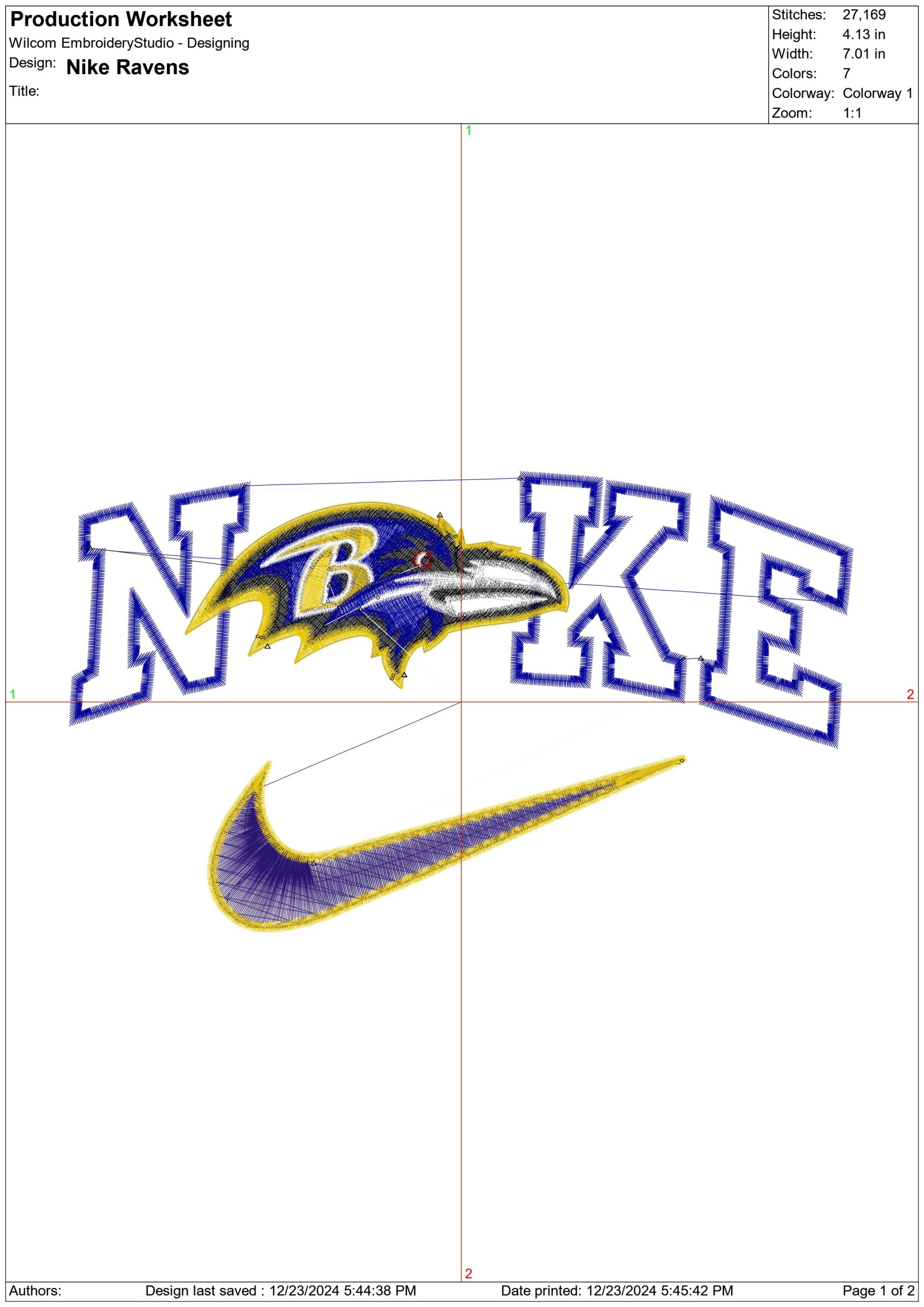 Nike Swoosh Baltimore Ravens  - NFL embroidery design file - instant download — view 2