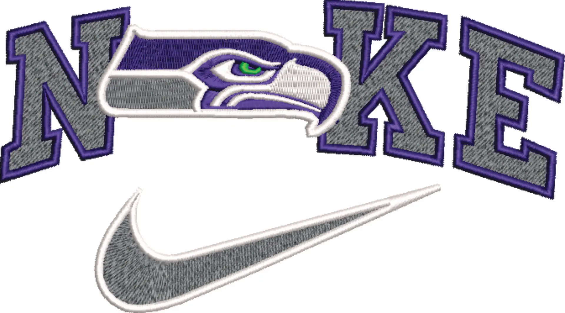 Nike Swoosh Seattle Seahawks  - NFL embroidery design file - instant download — view 4