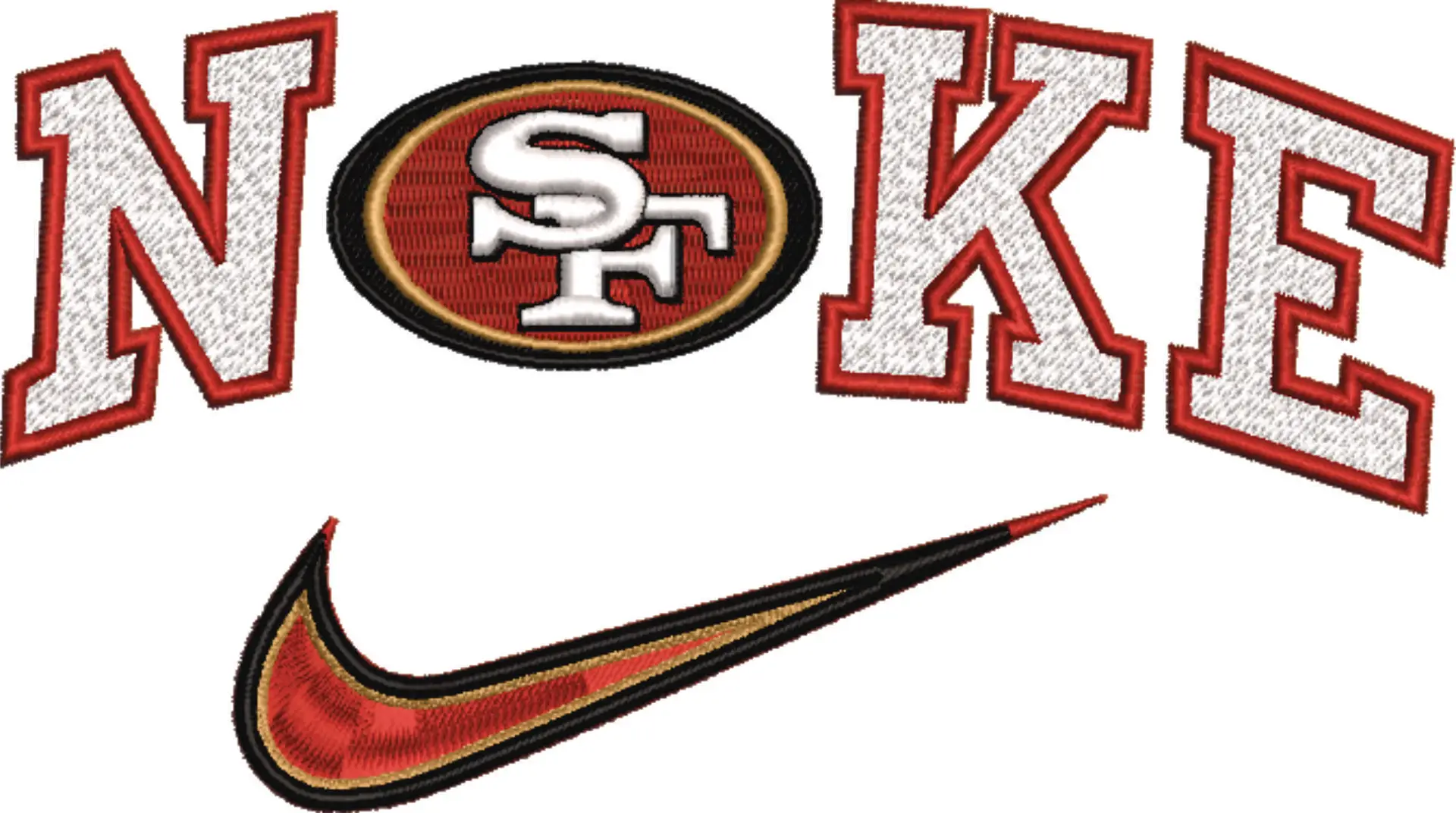 Nike Swoosh San Francisco 49 ers  - NFL embroidery design file - instant download — view 4