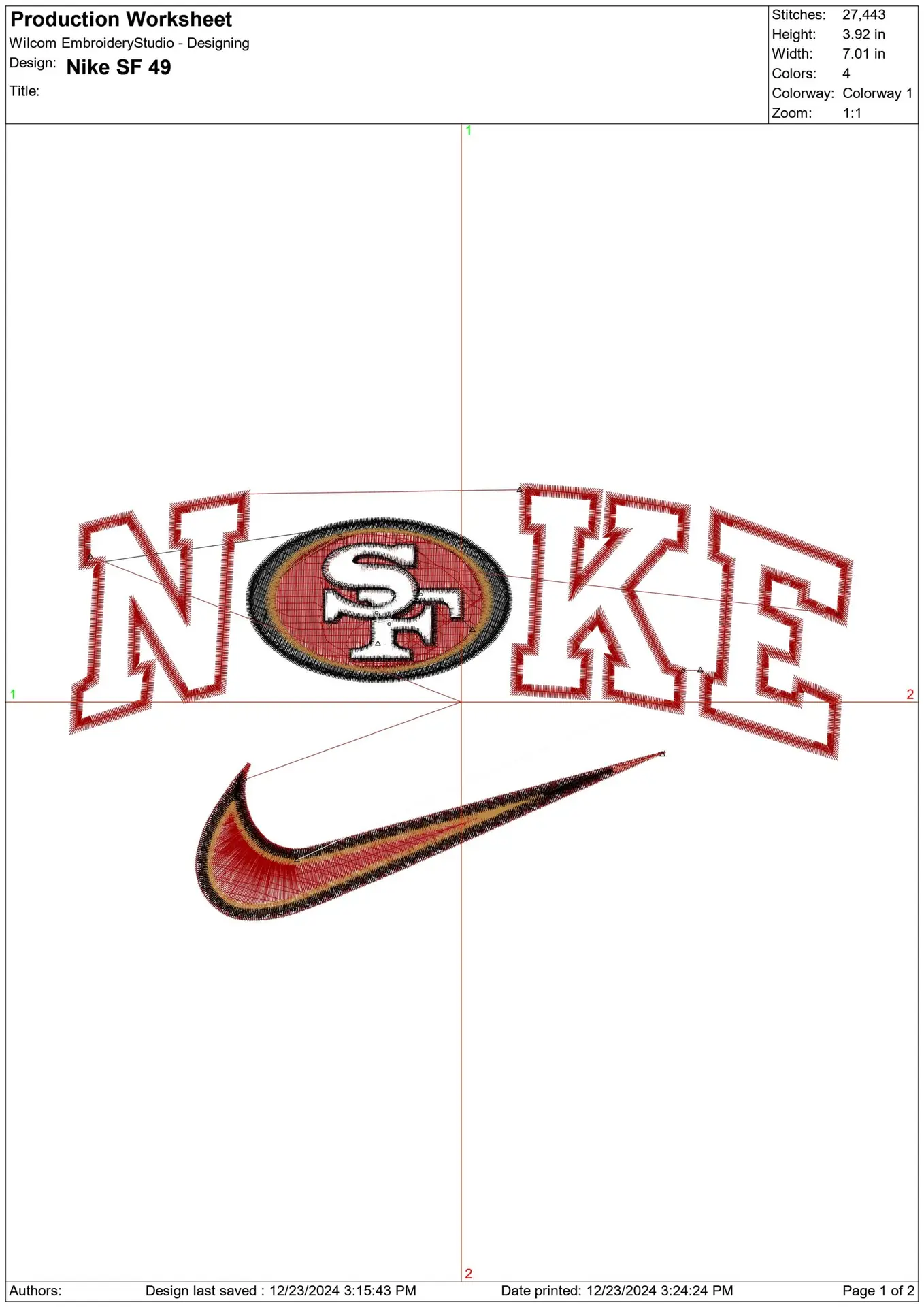 Nike Swoosh San Francisco 49 ers  - NFL embroidery design file - instant download — view 2