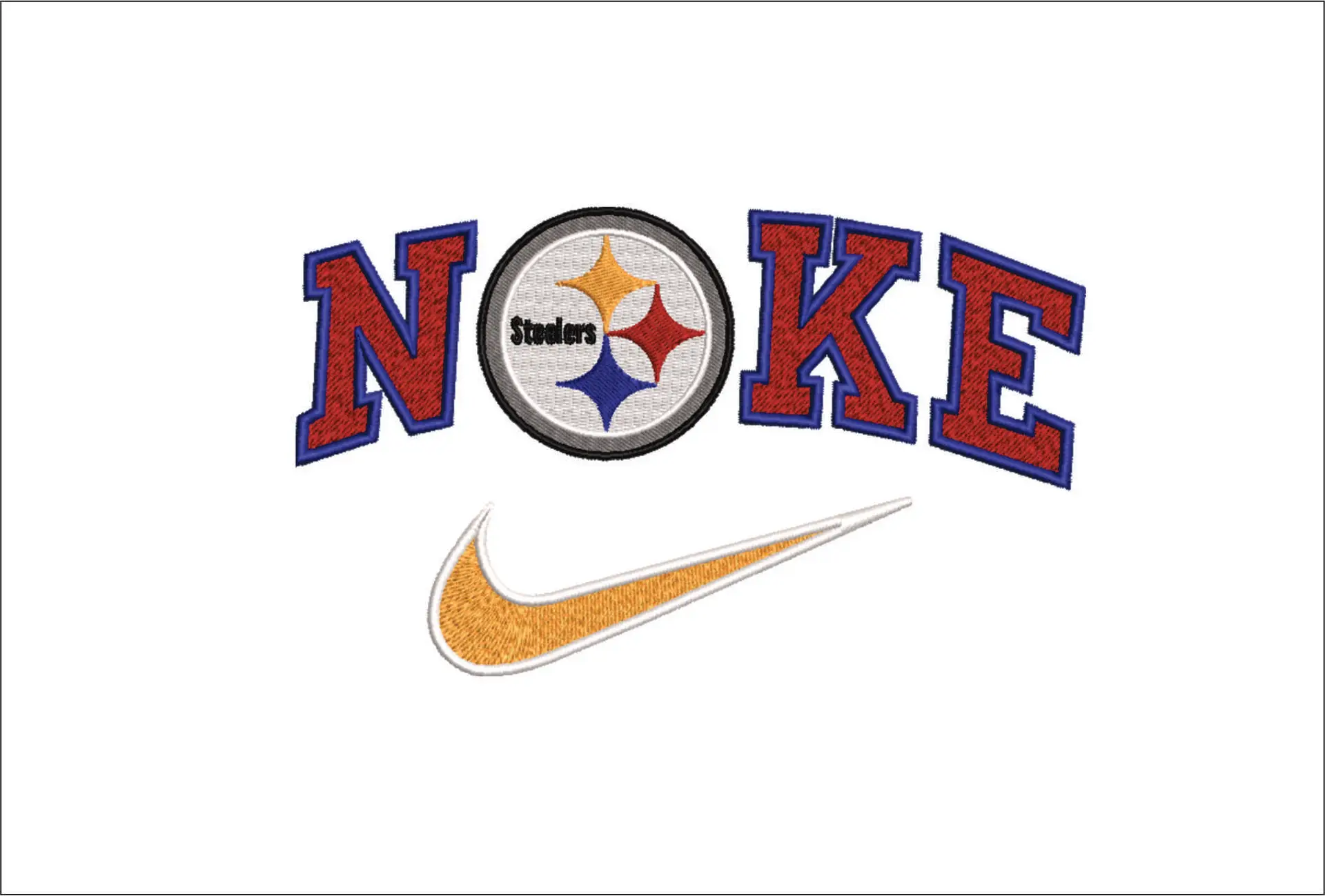 Nike Swoosh Pittsburgh Steelers - NFL embroidery design file - instant download