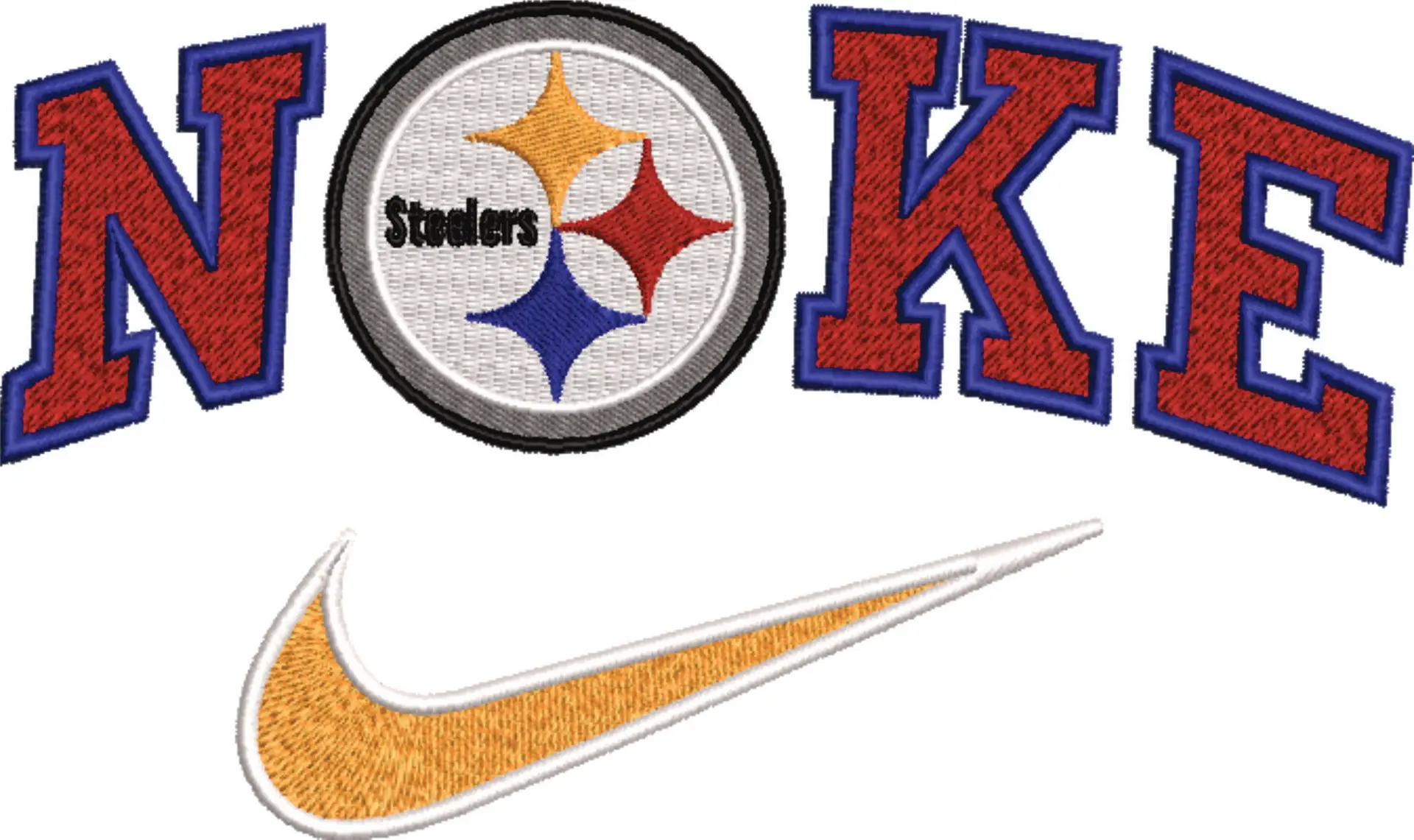 Nike Swoosh Pittsburgh Steelers  - NFL embroidery design file - instant download — view 4