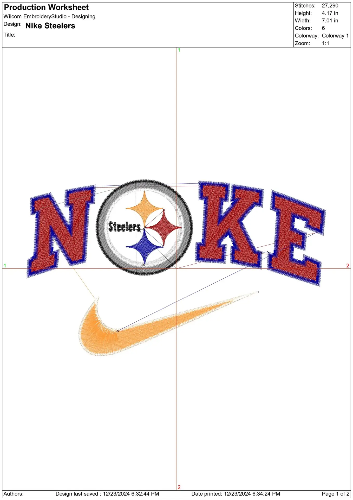 Nike Swoosh Pittsburgh Steelers  - NFL embroidery design file - instant download — view 2
