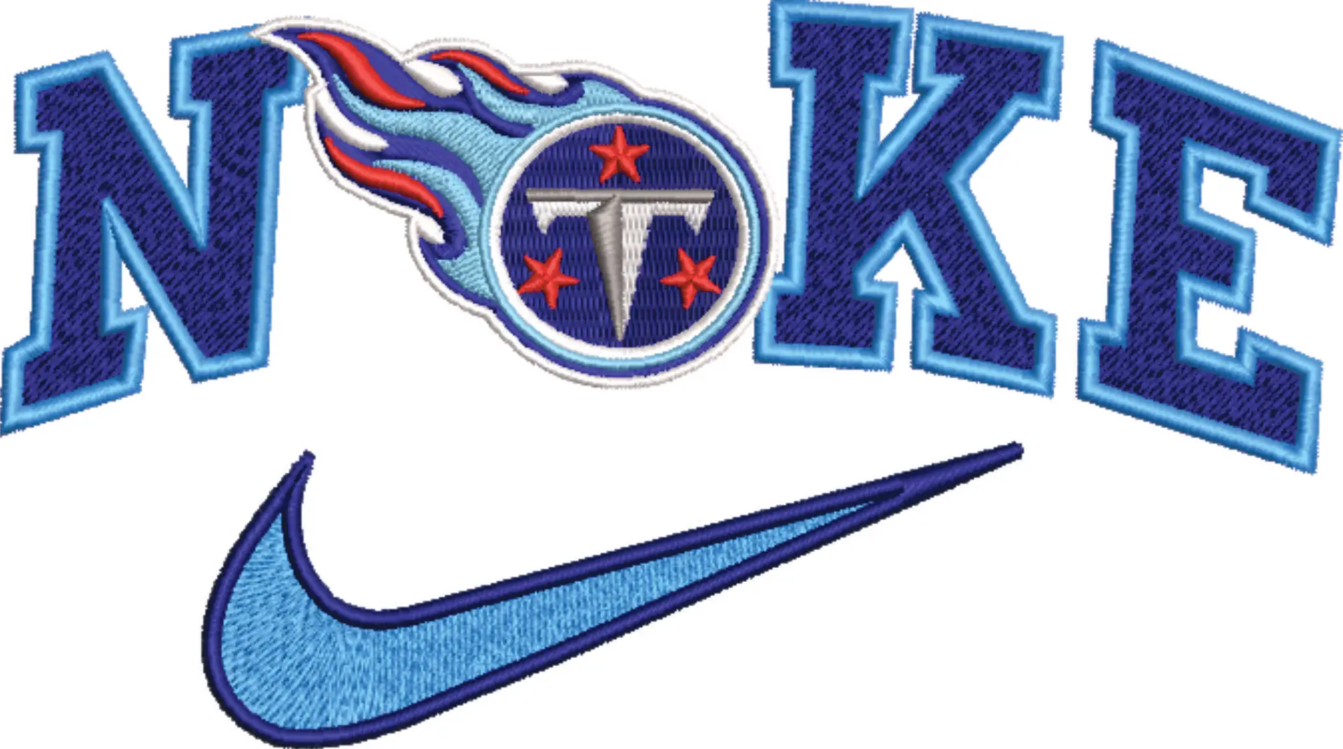 Nike Swoosh Tennessee Titans  - NFL embroidery design file - instant download — view 4