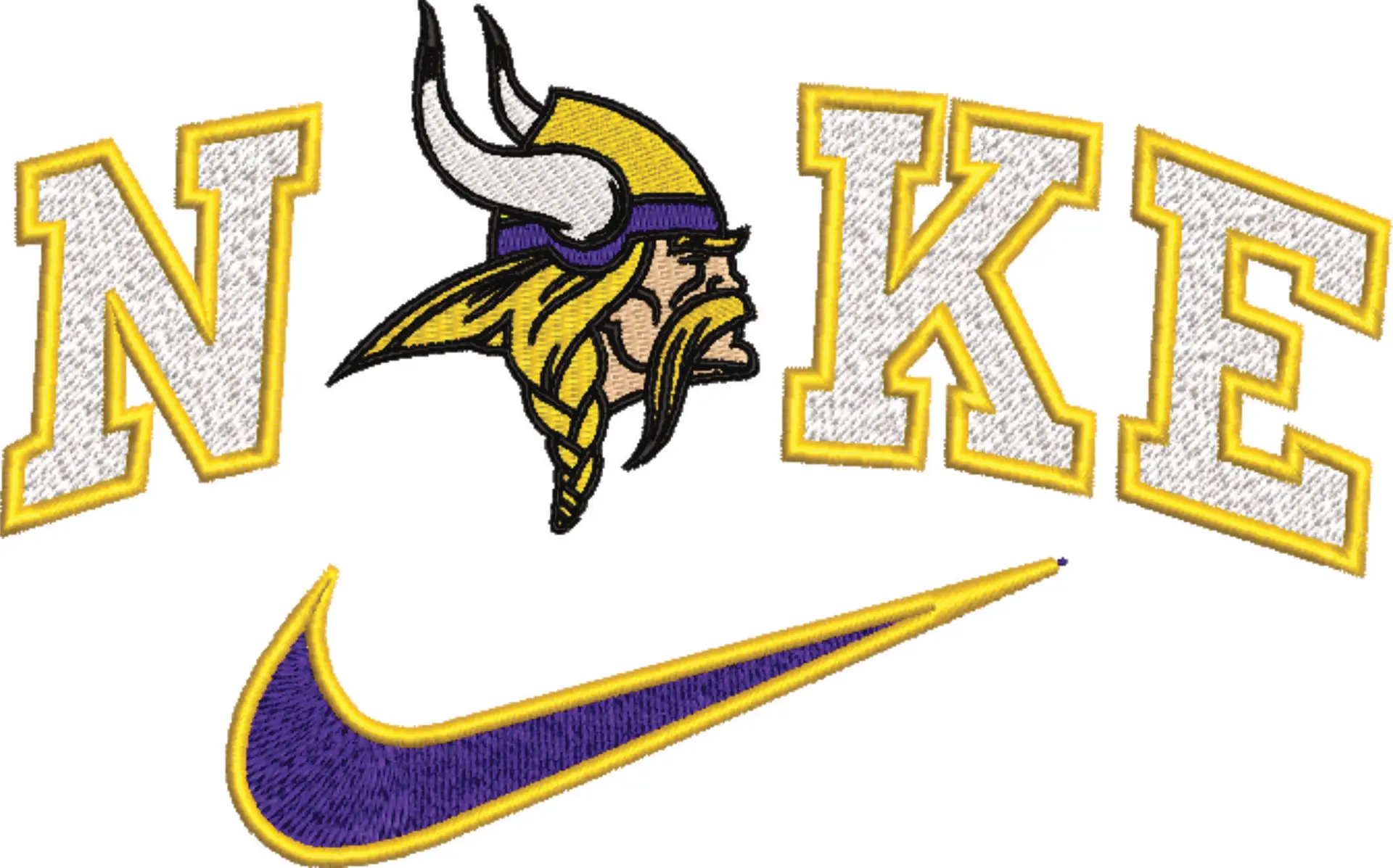 Nike Swoosh Minnesota Vikings  - NFL embroidery design file - instant download — view 4