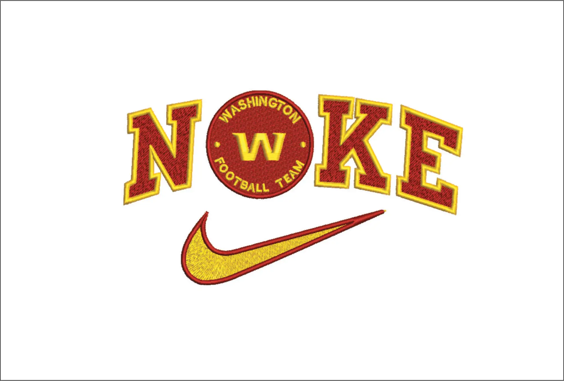 Nike Swoosh Washington  - NFL embroidery design file - instant download