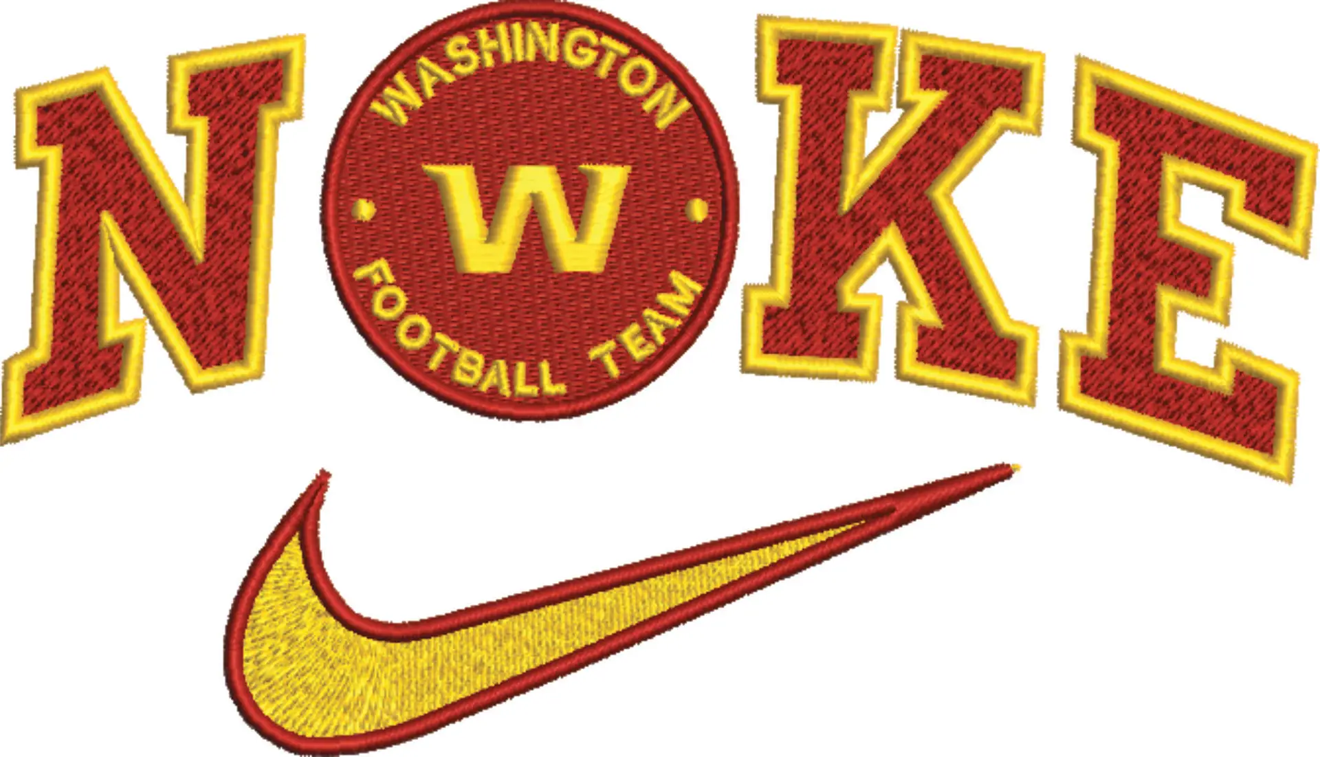 Nike Swoosh Washington  - NFL embroidery design file - instant download — view 4