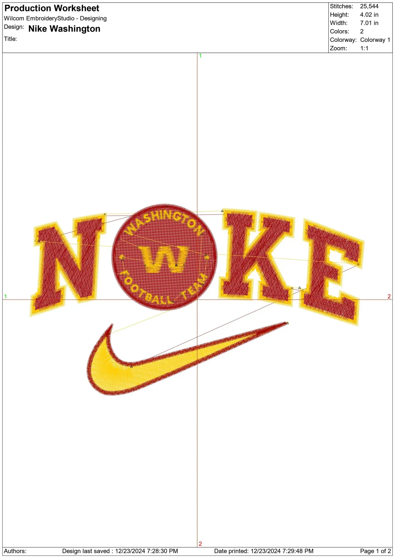 Nike Swoosh Washington  - NFL embroidery design file - instant download — view 2