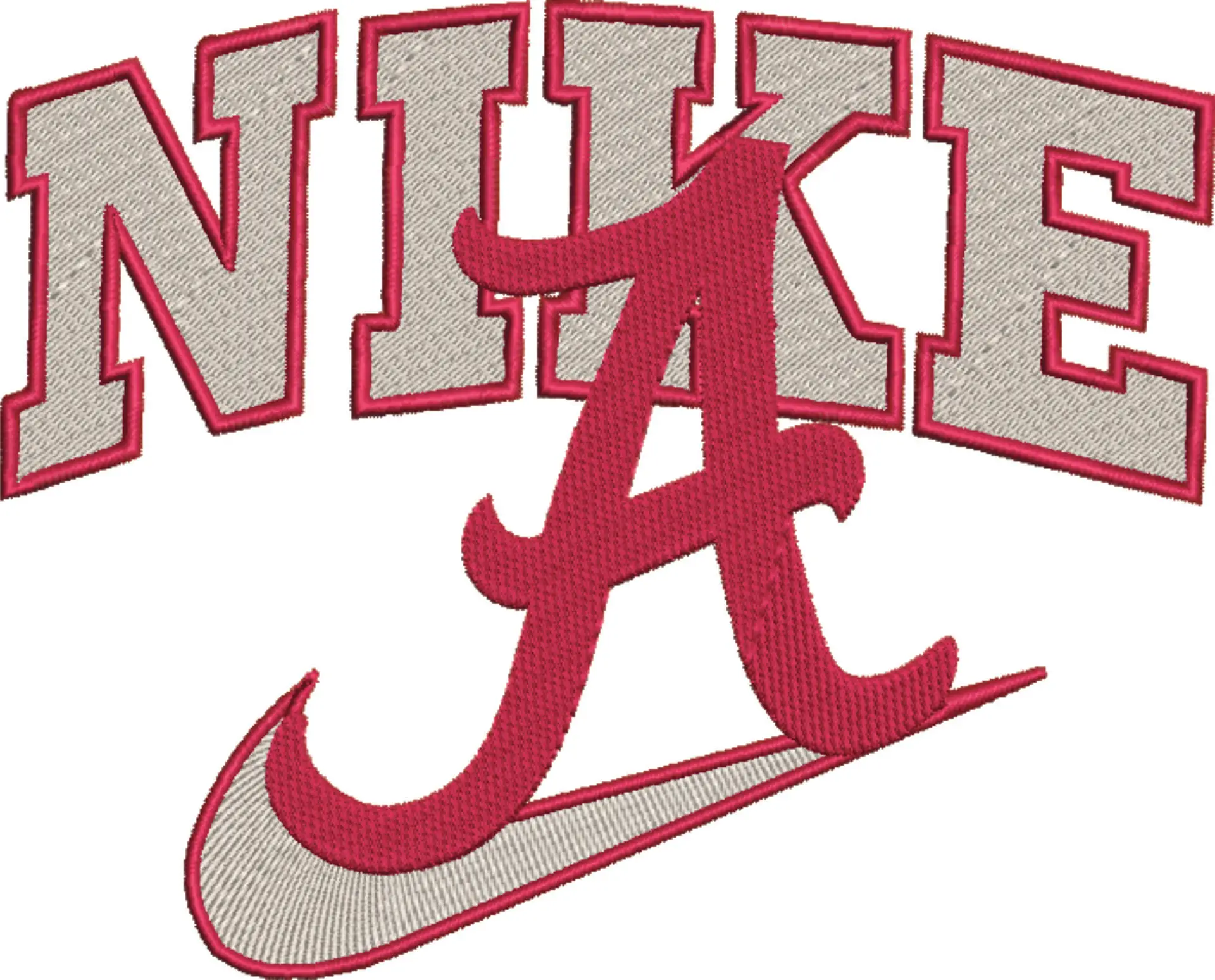Nike Swoosh Alabama A's - NCAA embroidery design file - instant download — view 4