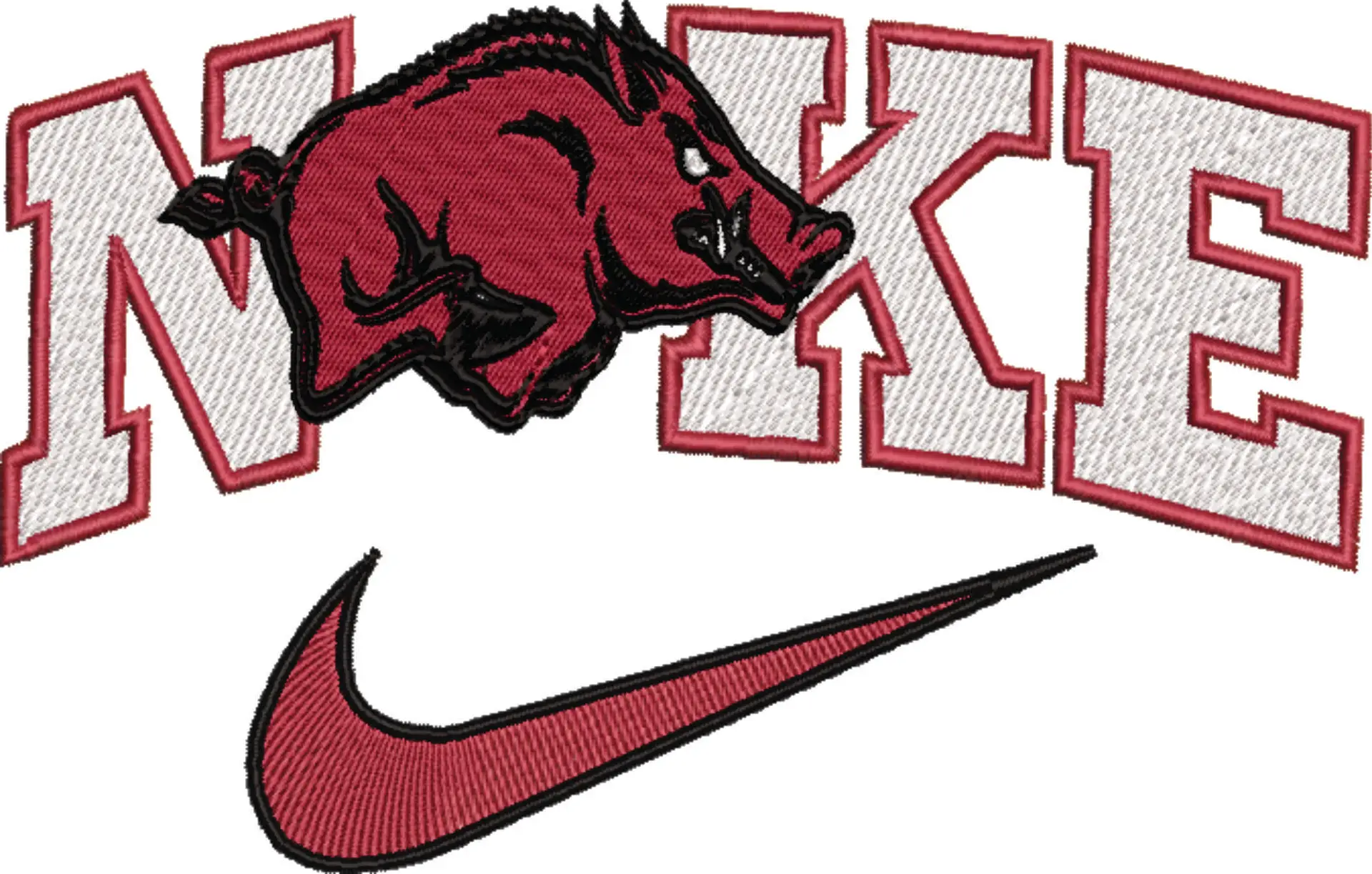 Nike Swoosh Arkansas Razorbacks - NCAA embroidery design file - instant download — view 4
