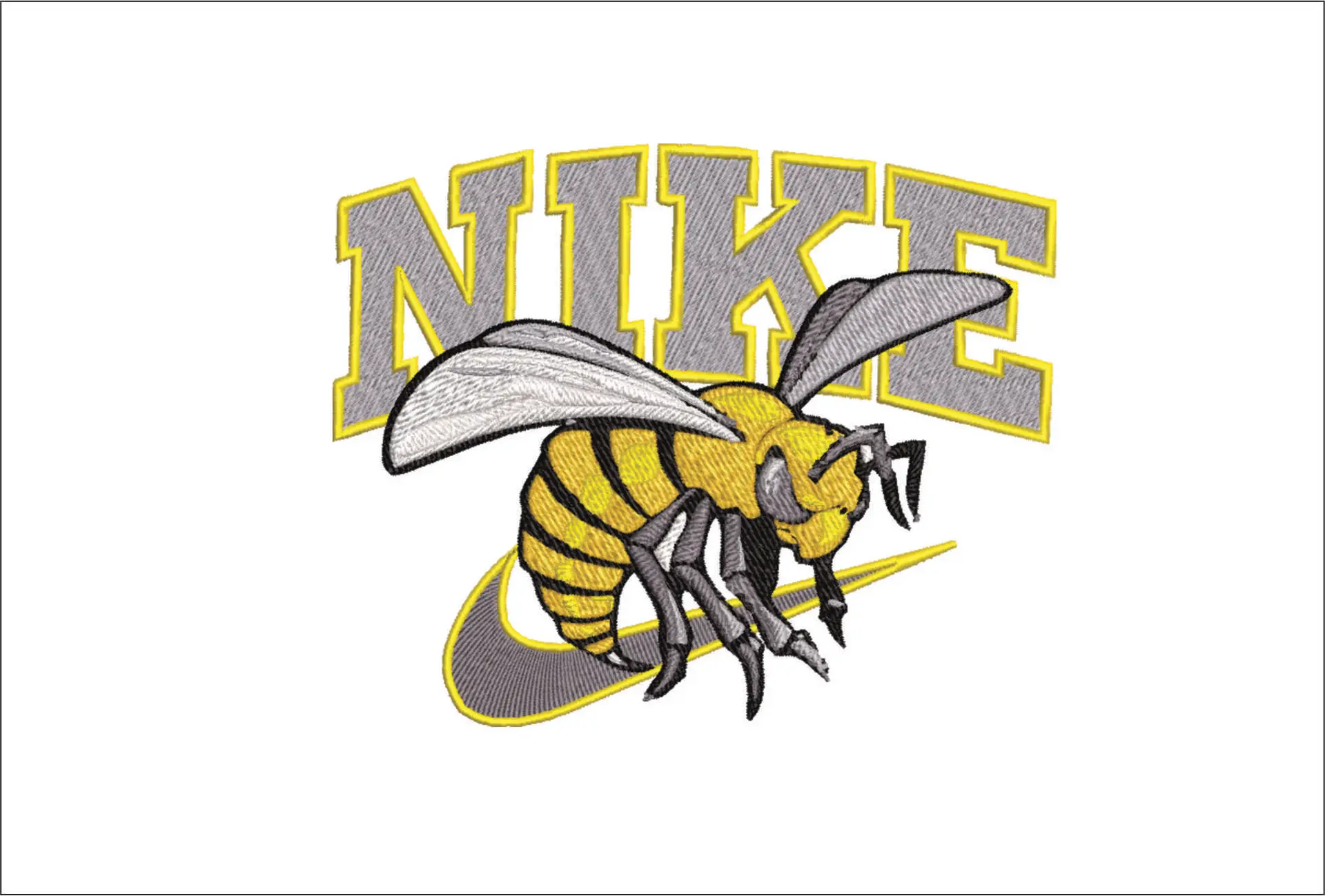 Nike Swoosh ASU Hornets - NCAA embroidery design file - instant download