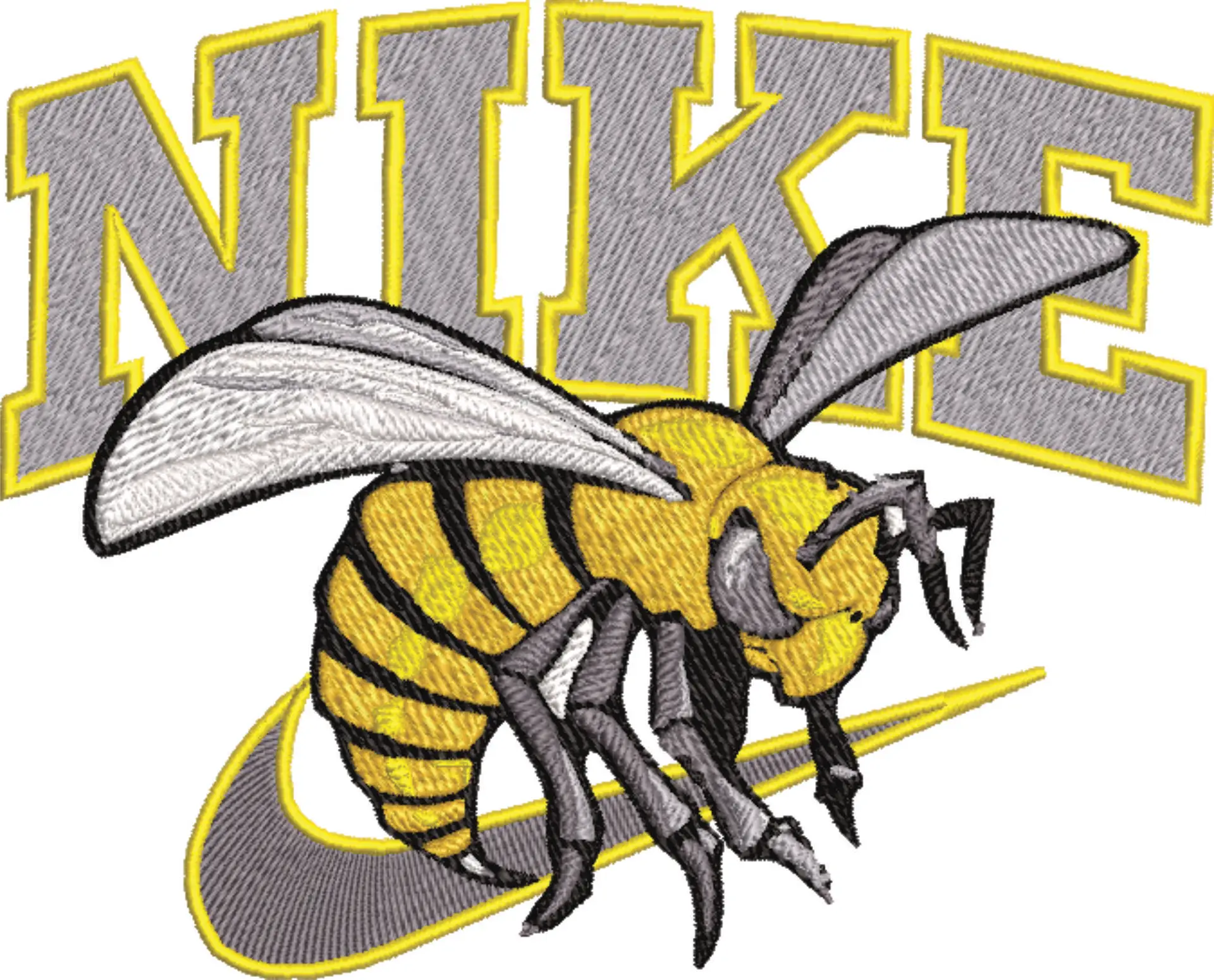 Nike Swoosh ASU Hornets - NCAA embroidery design file - instant download — view 4