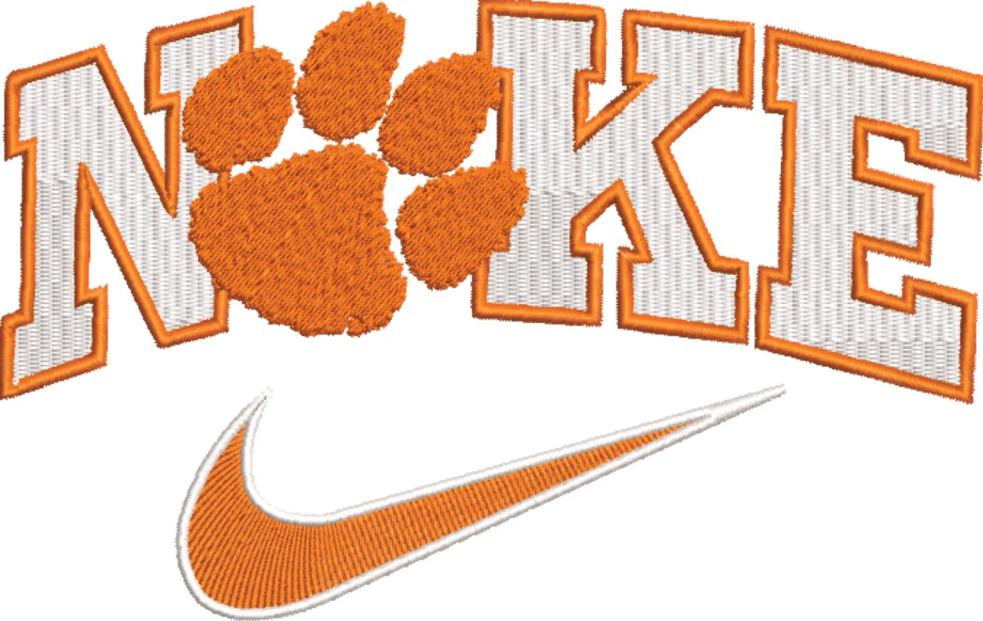Nike Swoosh Clemson Paws - NCAA embroidery design file - instant download — view 4