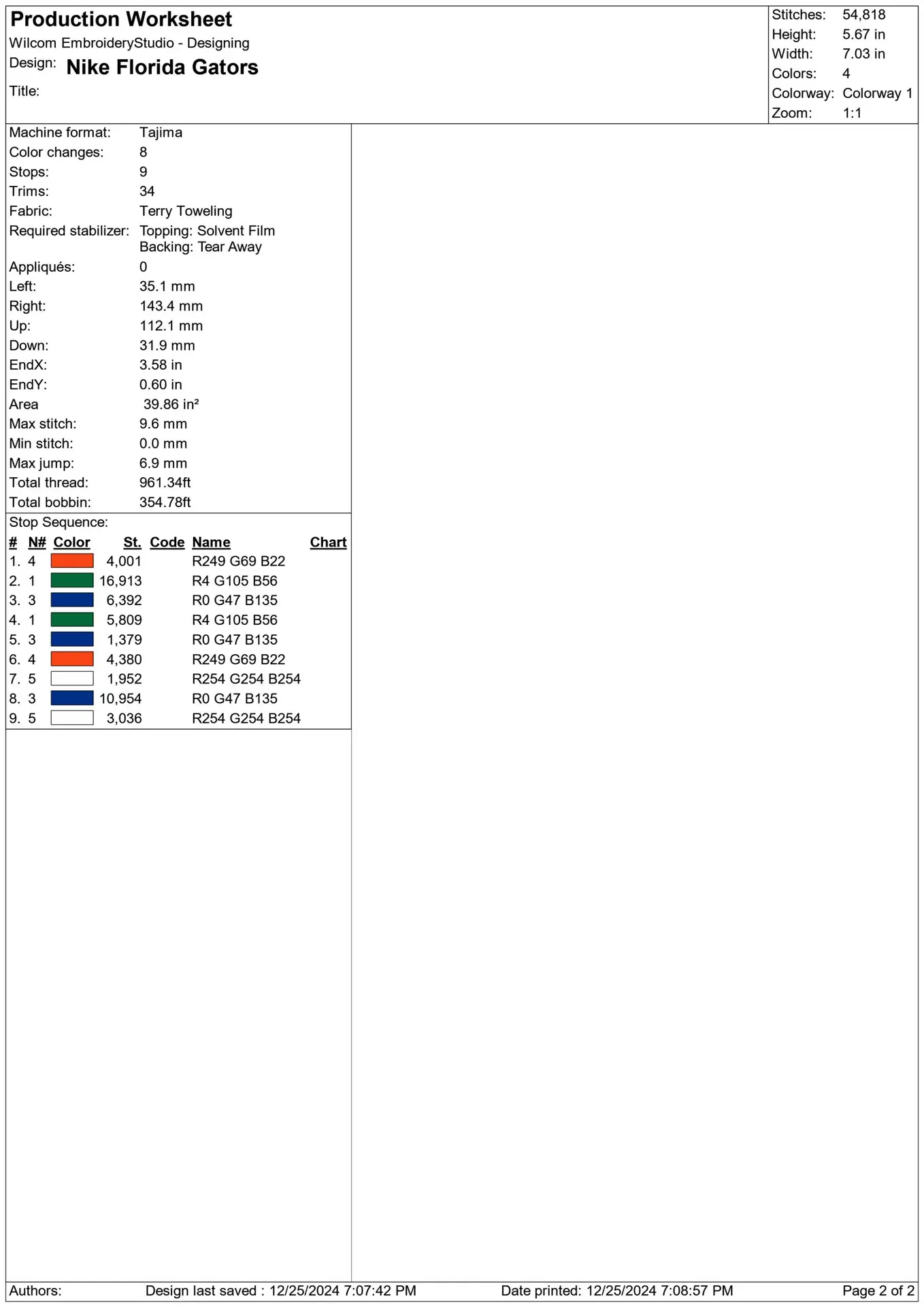 Nike Swoosh Florida Gators - NCAA embroidery design file - instant download — view 3