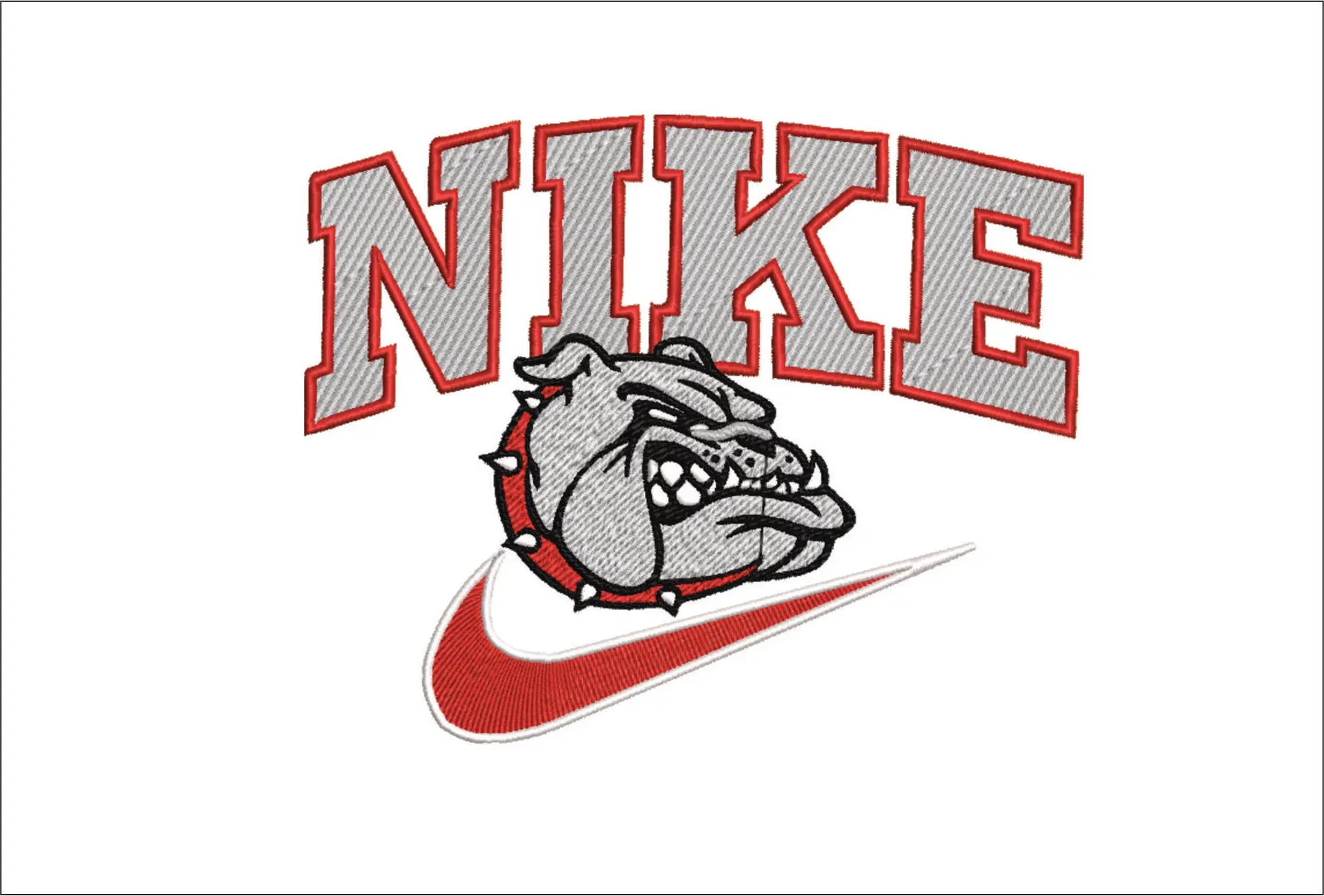 Nike Swoosh Georgia Athletics - Bulldogs Dawgs - NCAA embroidery design file - instant download
