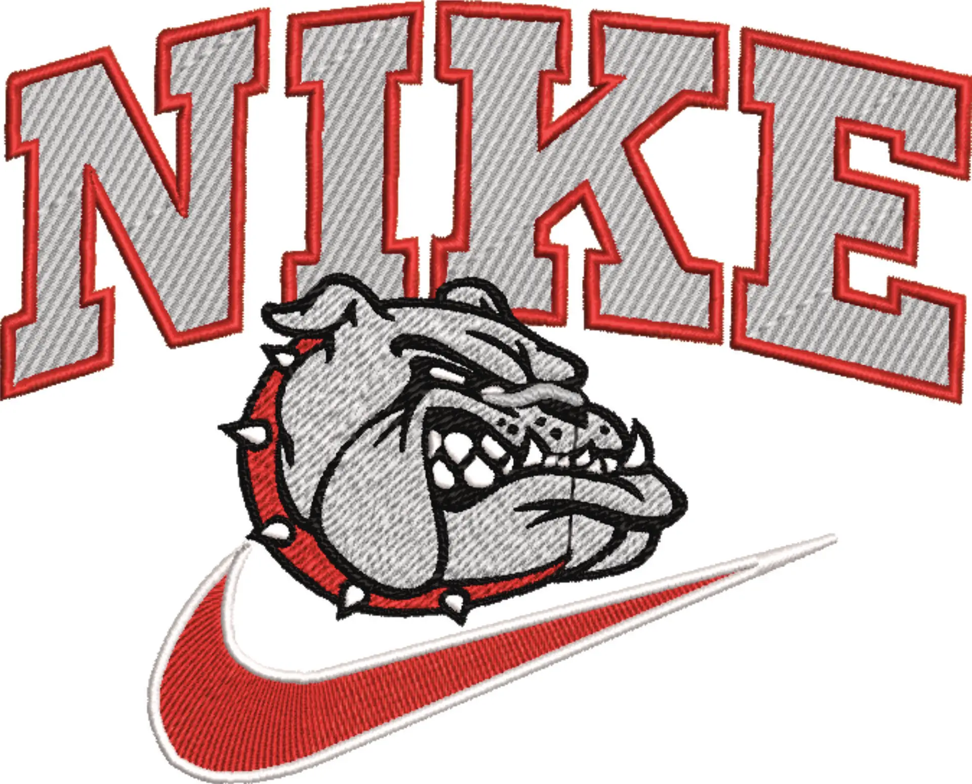 Nike Swoosh Georgia Athletics - Bulldogs Dawgs - NCAA embroidery design file - instant download — view 4