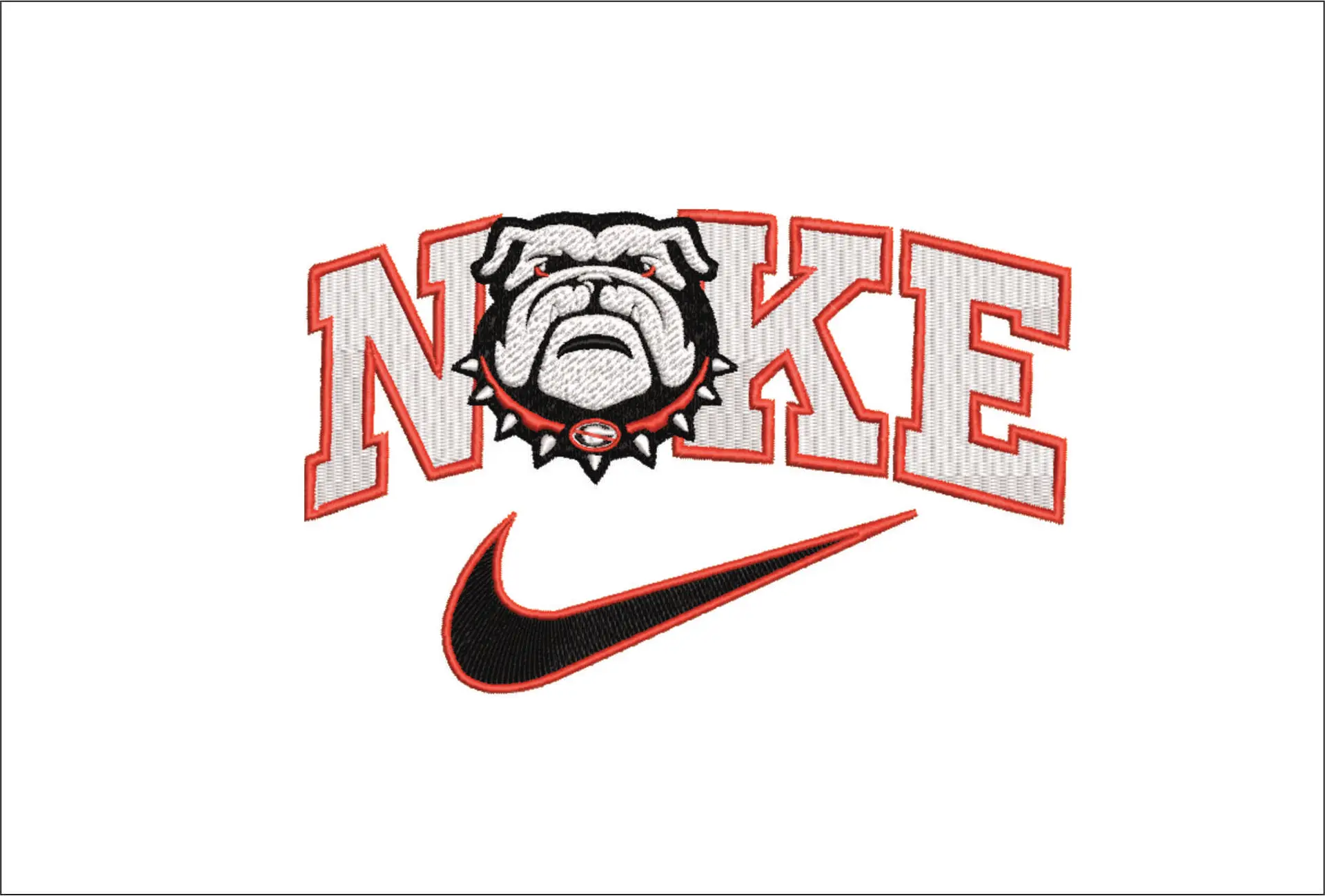 Nike Swoosh Georgia Athletics - Bulldogs - NCAA embroidery design file - instant download