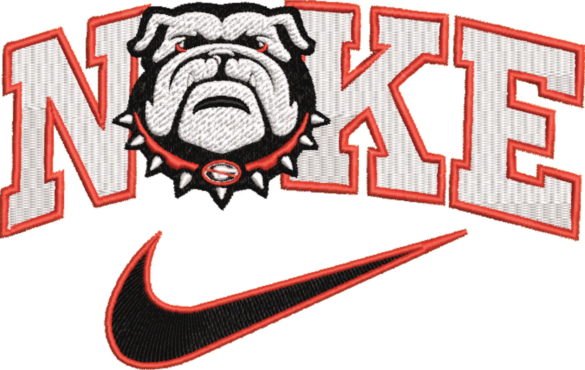 Nike Swoosh Georgia Athletics - Bulldogs - NCAA embroidery design file - instant download — view 4