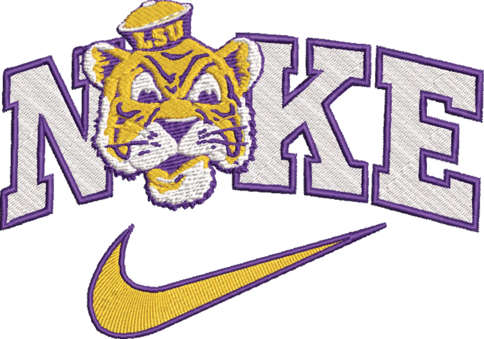 Nike Swoosh Louisiana State - LSU Tiger 1955 - NCAA embroidery design file - instant download — view 4