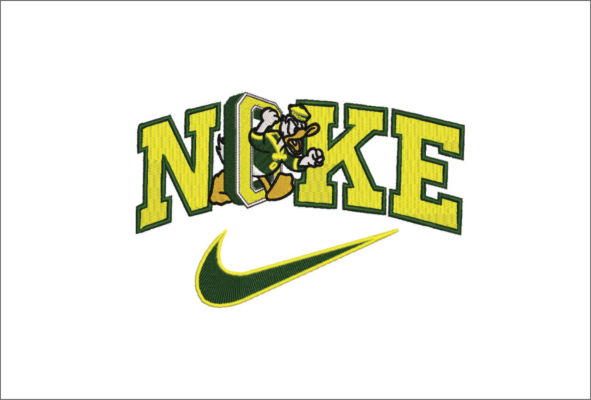 Nike Swoosh Oregon Ducks 1976 - NCAA embroidery design file - instant download