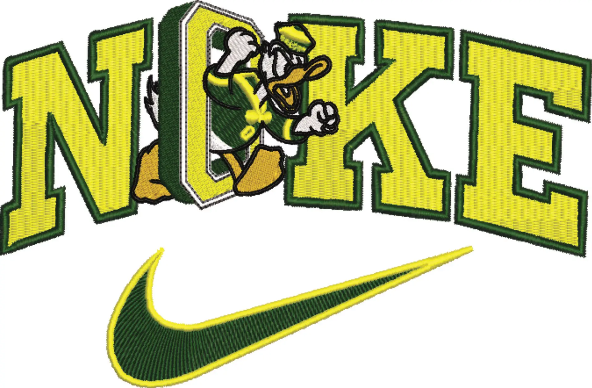 Nike Swoosh Oregon Ducks 1976 - NCAA embroidery design file - instant download — view 4