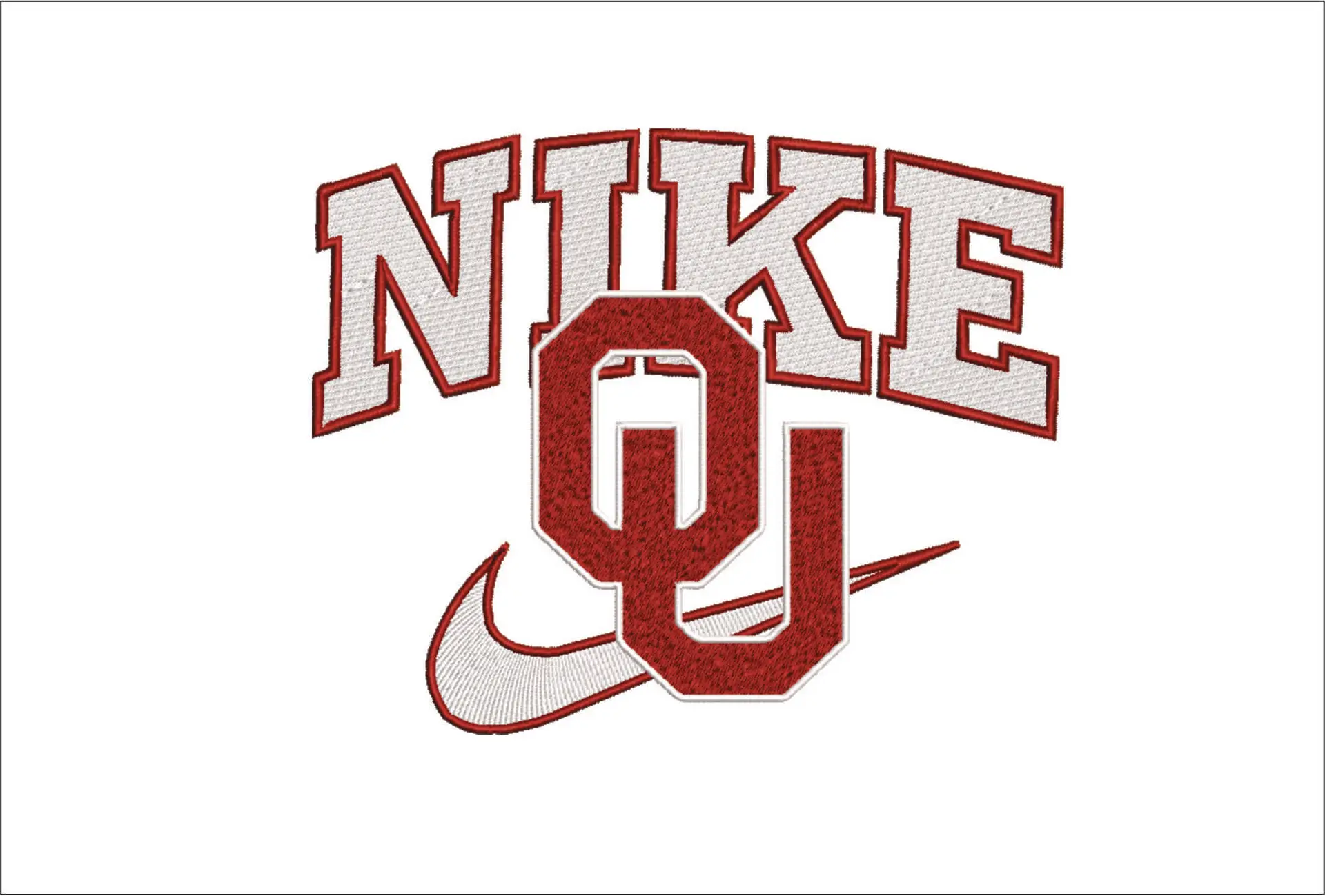 Nike Swoosh Oklahoma Uni - OU Sooners - NCAA embroidery design file - instant download