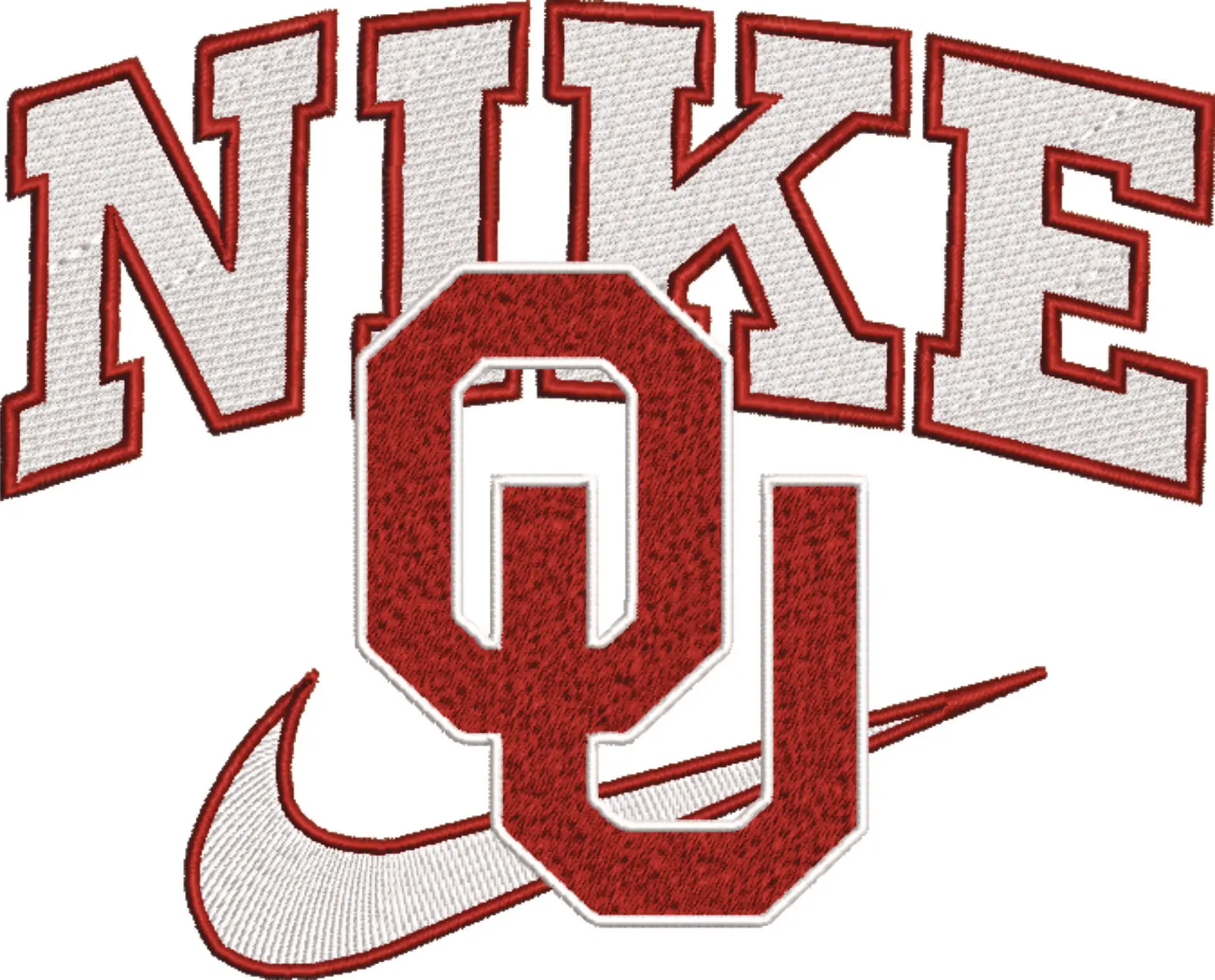 Nike Swoosh Oklahoma Uni - OU Sooners - NCAA embroidery design file - instant download — view 4