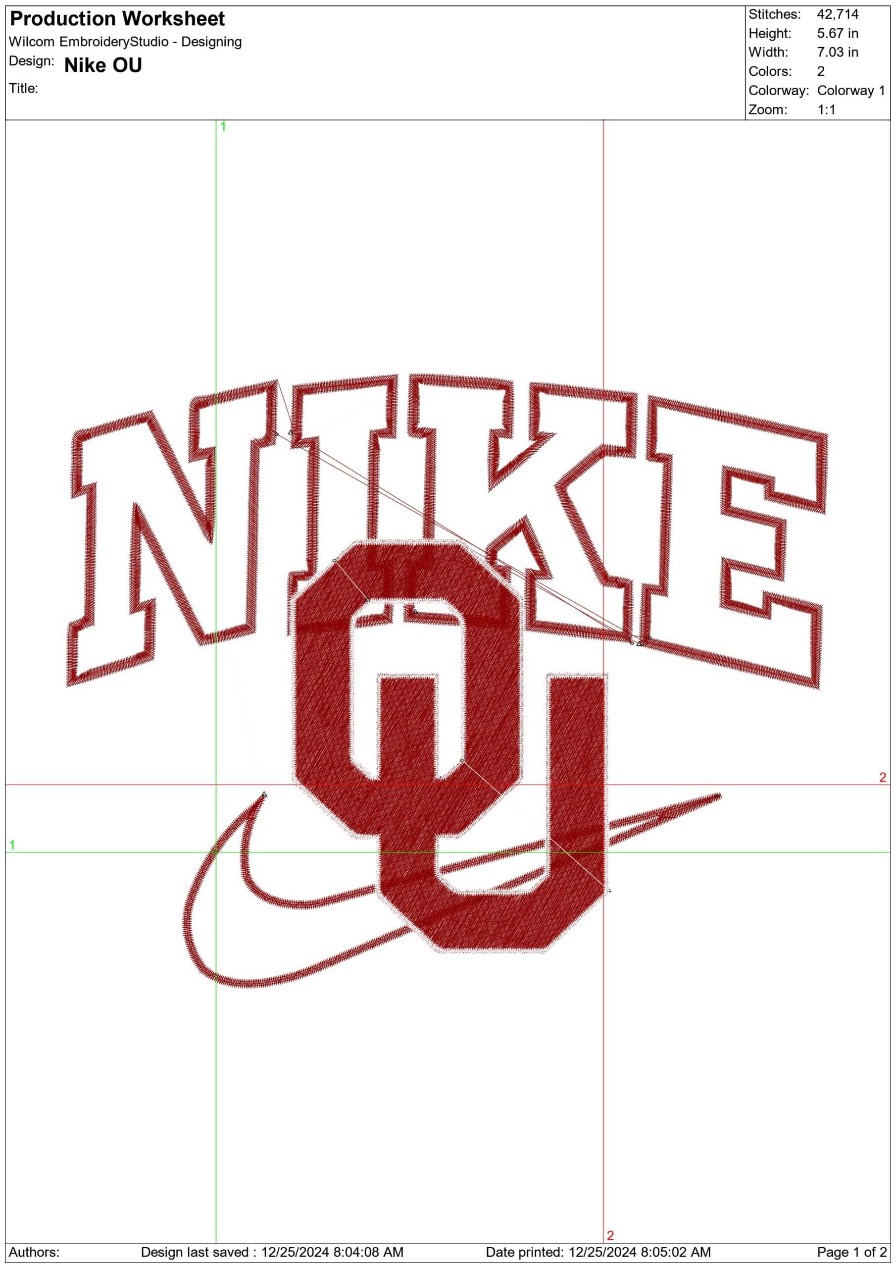 Nike Swoosh Oklahoma Uni - OU Sooners - NCAA embroidery design file - instant download — view 2
