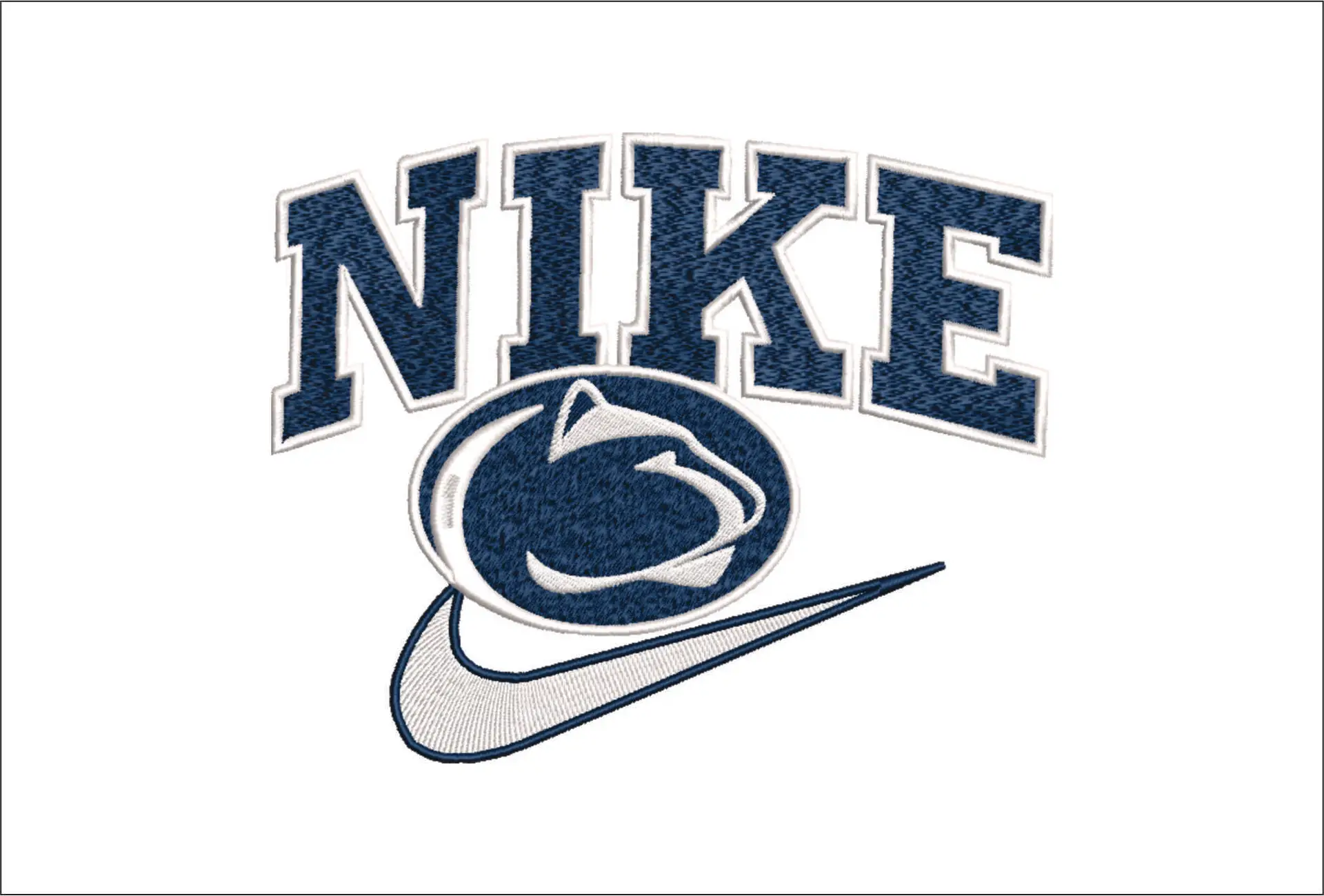 Nike Swoosh Penn State - NCAA embroidery design file - instant download