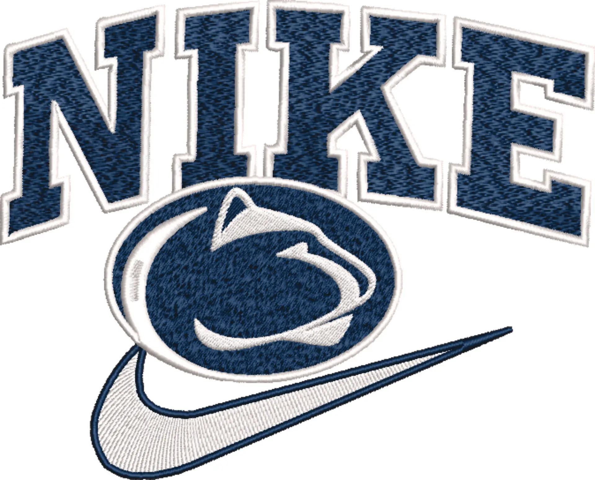 Nike Swoosh Penn State - NCAA embroidery design file - instant download — view 4