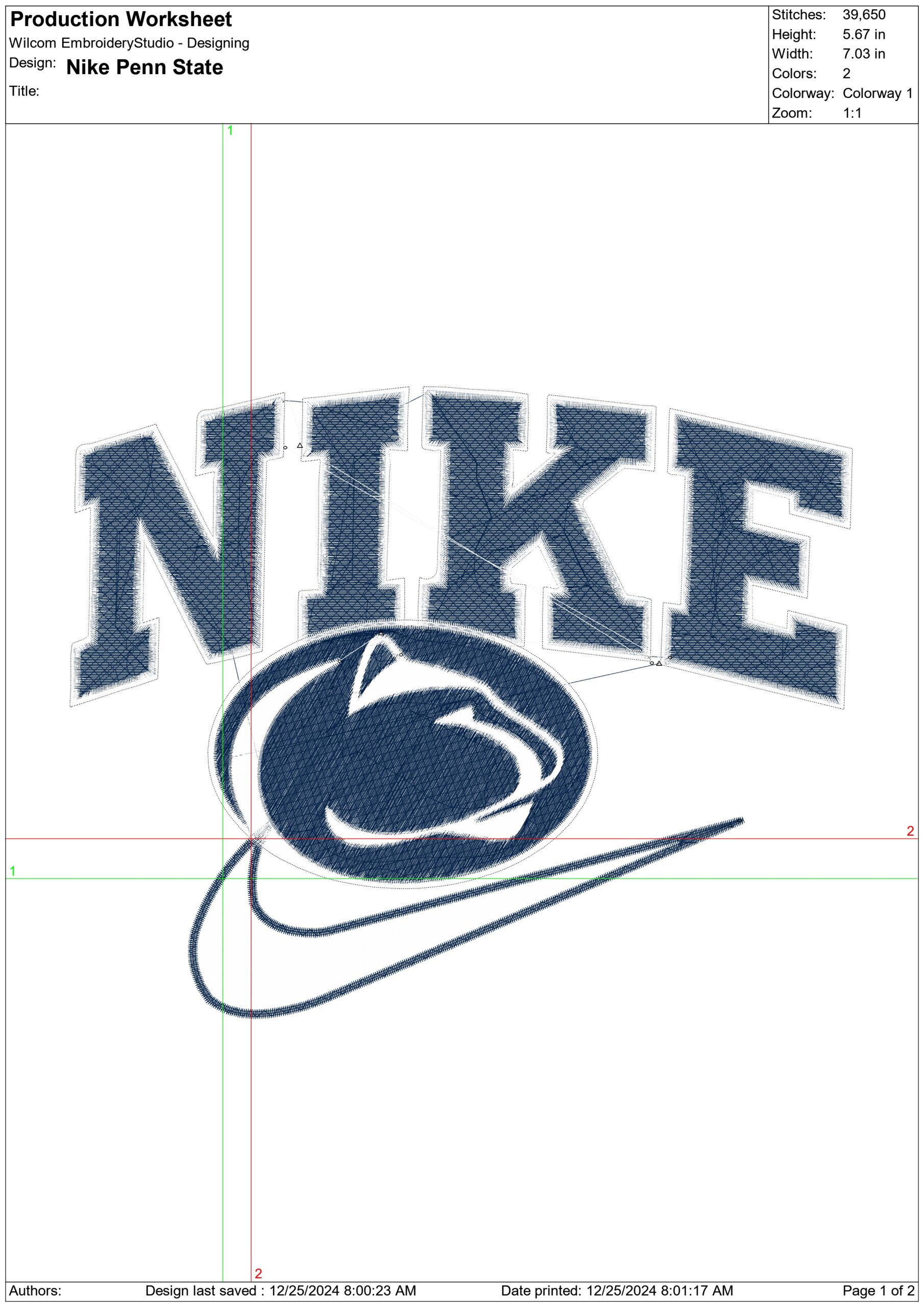 Nike Swoosh Penn State - NCAA embroidery design file - instant download — view 2