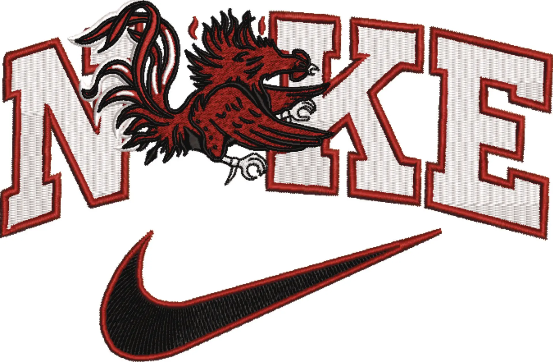 Nike Swoosh South Carolina Gamecocks - NCAA embroidery design file - instant download — view 4
