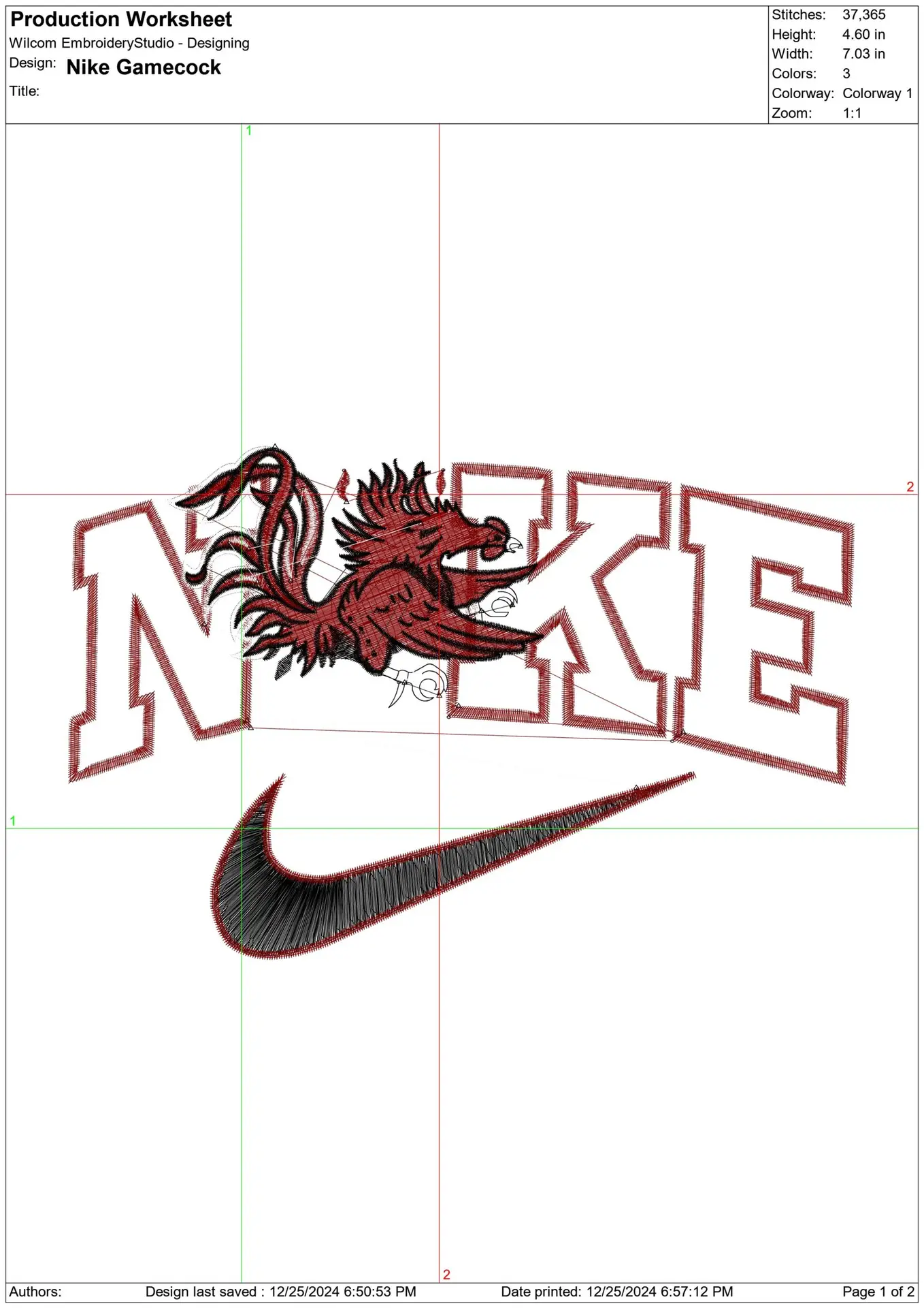 Nike Swoosh South Carolina Gamecocks - NCAA embroidery design file - instant download — view 2