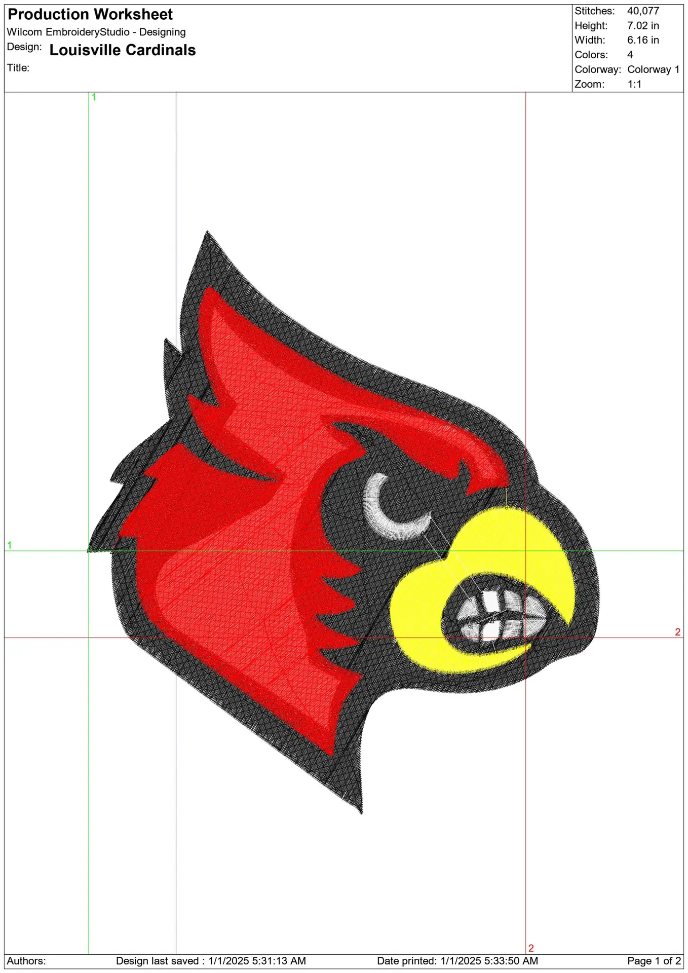 Louisville Cardinals - University of Louisville - NCAA embroidery design file - instant download — view 2