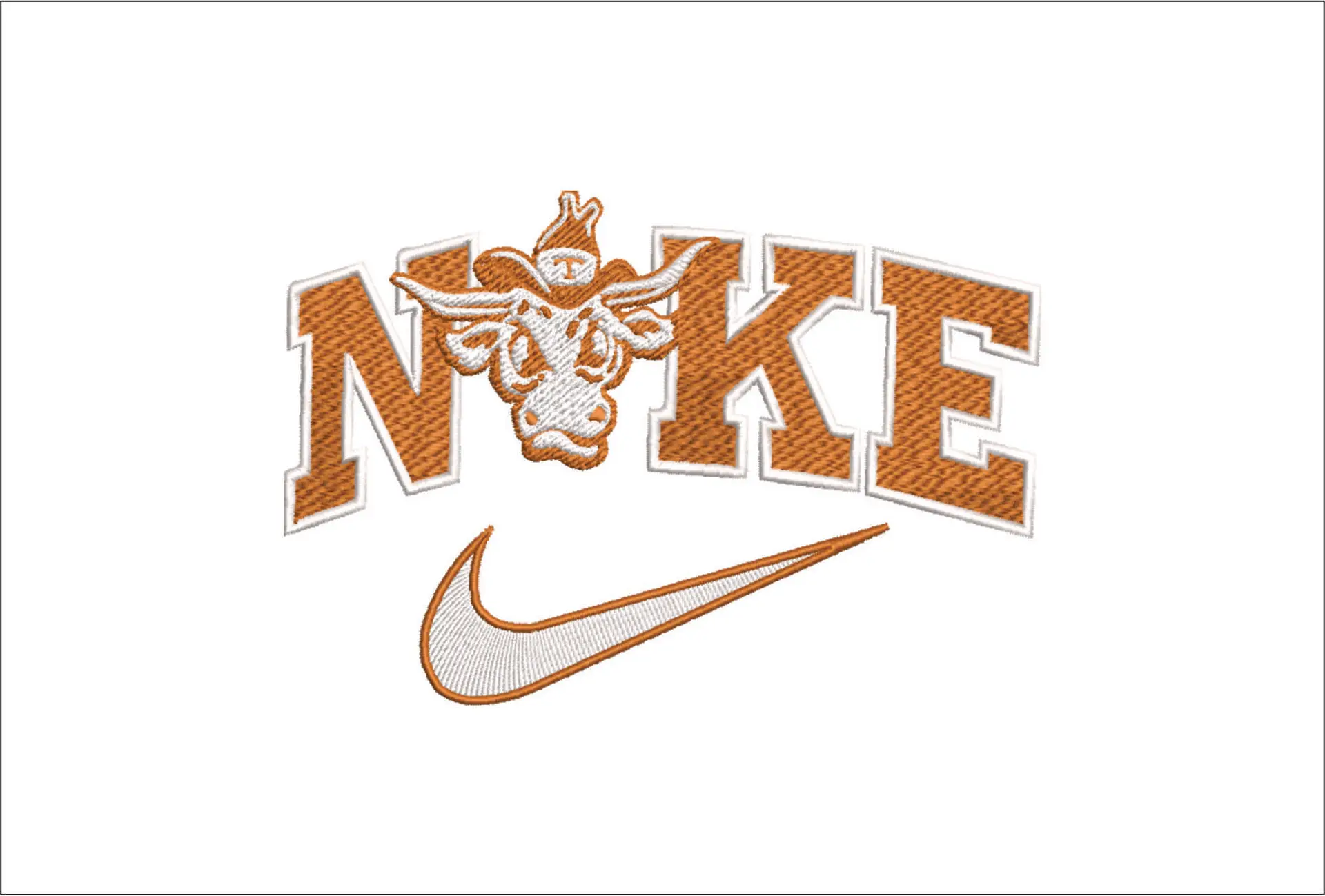 Nike Swoosh Texas Longhorn 1976 - NCAA embroidery design file - instant download