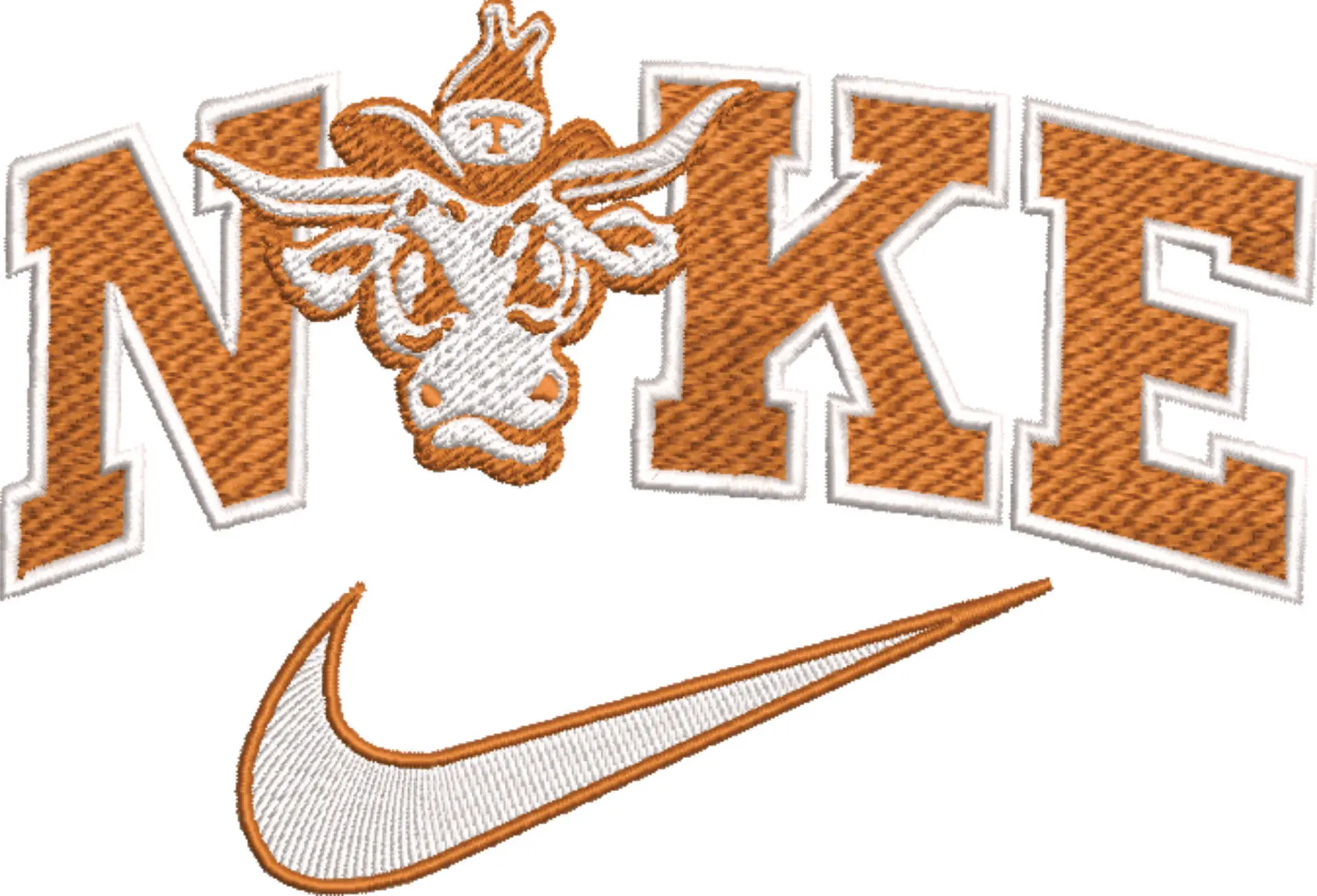 Nike Swoosh Texas Longhorn 1976 - NCAA embroidery design file - instant download — view 4