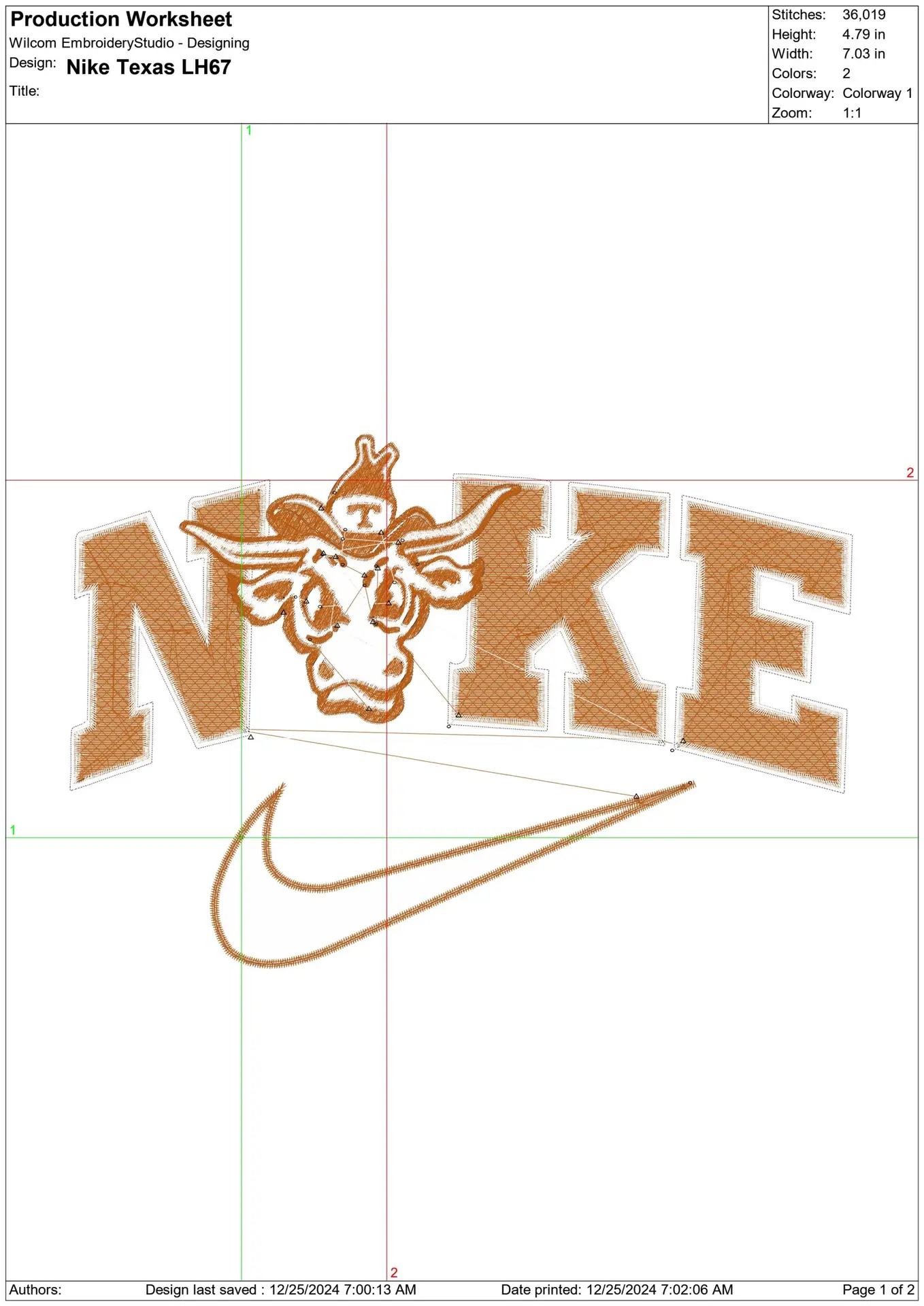 Nike Swoosh Texas Longhorn 1976 - NCAA embroidery design file - instant download — view 2