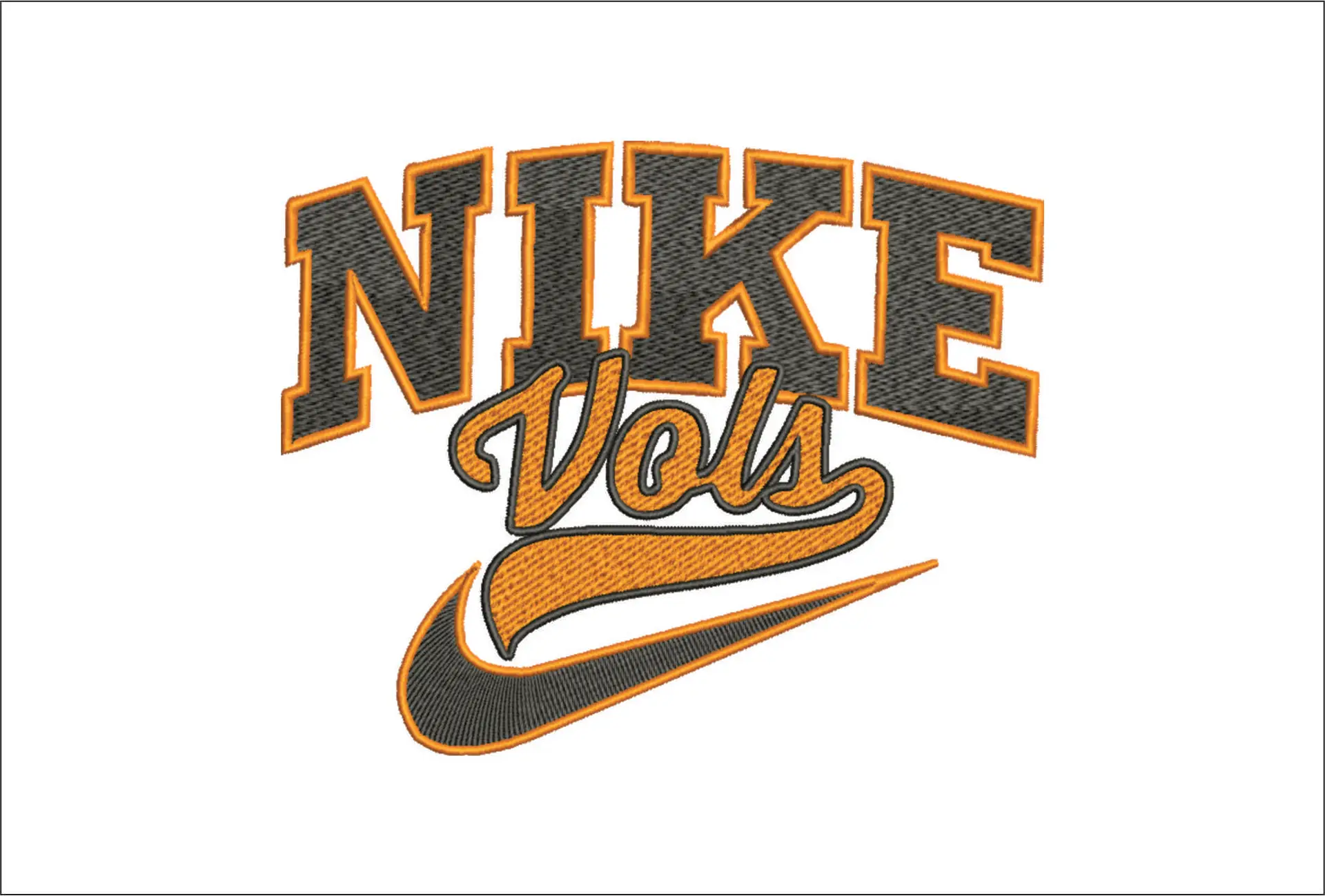 Nike Swoosh Tennessee Volunteers - Vols - NCAA embroidery design file - instant download