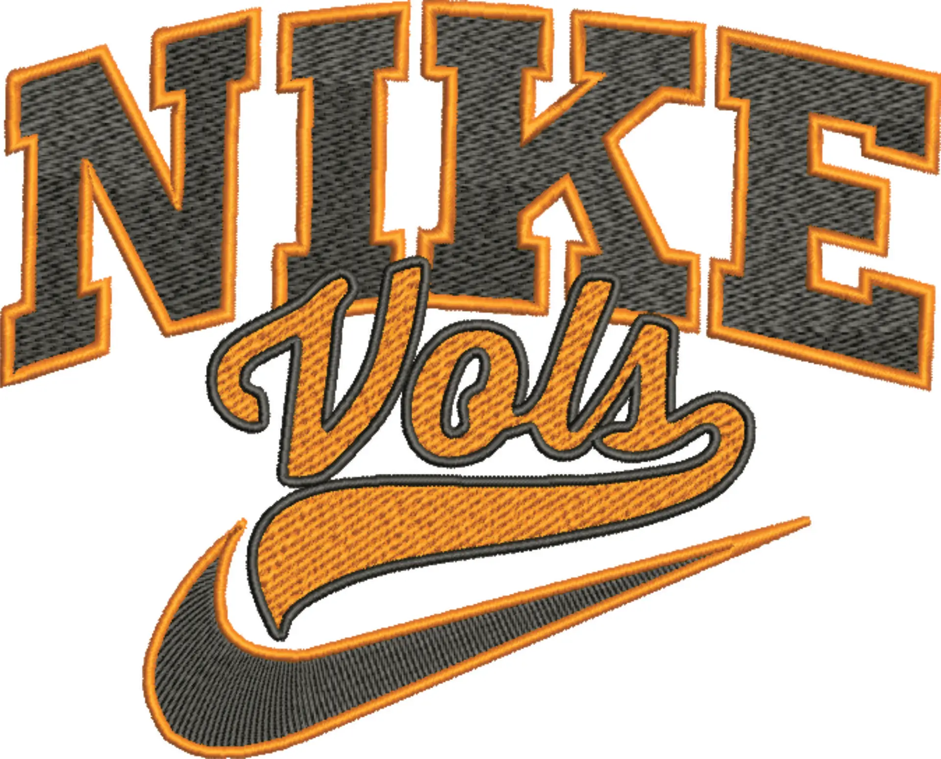 Nike Swoosh Tennessee Volunteers - Vols - NCAA embroidery design file - instant download — view 4