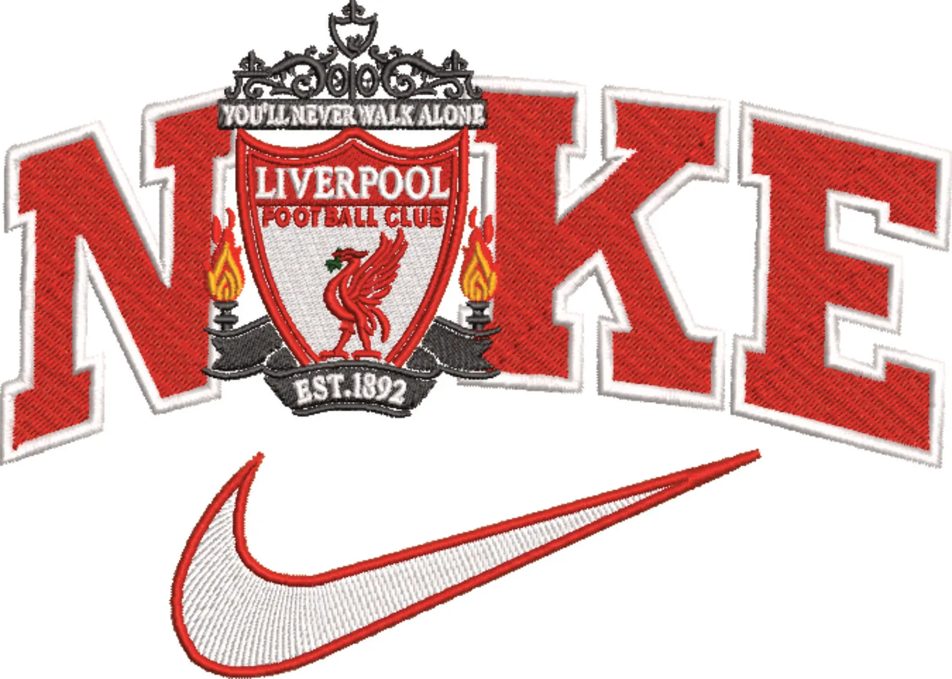Nike Swoosh Liverpool Football Club - Anfield - Premier League embroidery design file - instant download — view 4